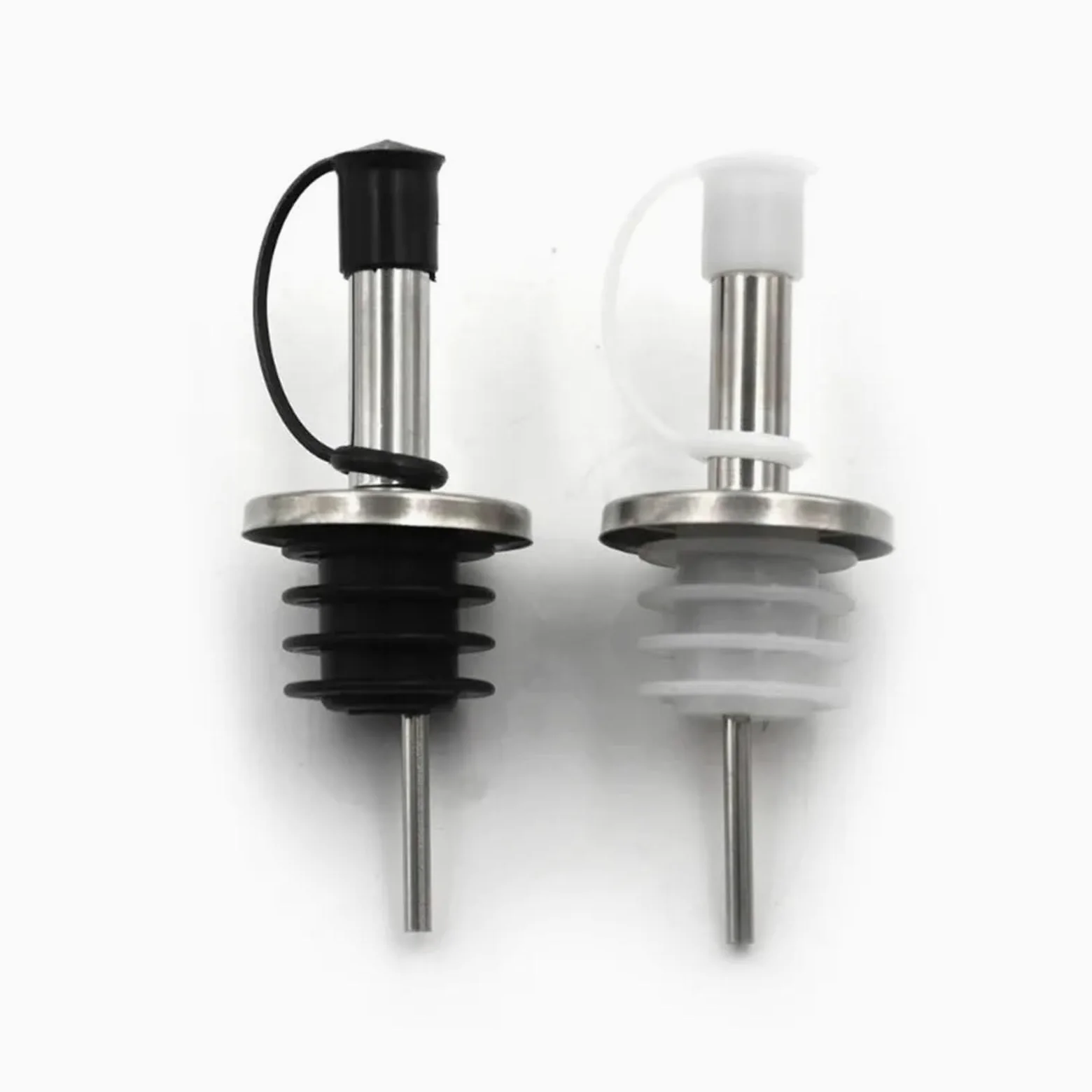 Bouchons à vin 30 pièces verseur de bec bouteille d'huile en acier inoxydable avec bouchon flacon liège distributeur d' for garder le Champagne frais(Black)