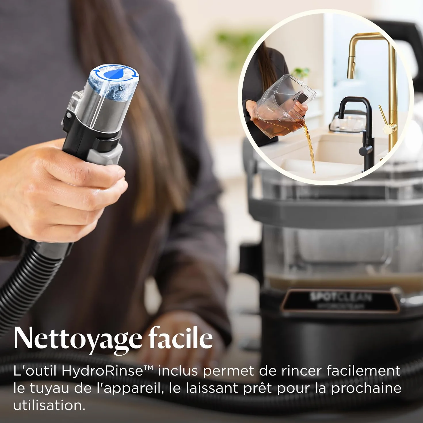 BISSELL SpotClean HydroSteam Shampouineuse Canapé 1000W Nettoyeur Vapeur HydroSteam Tapis Moquettes Meubles Tissus Voiture 3689N