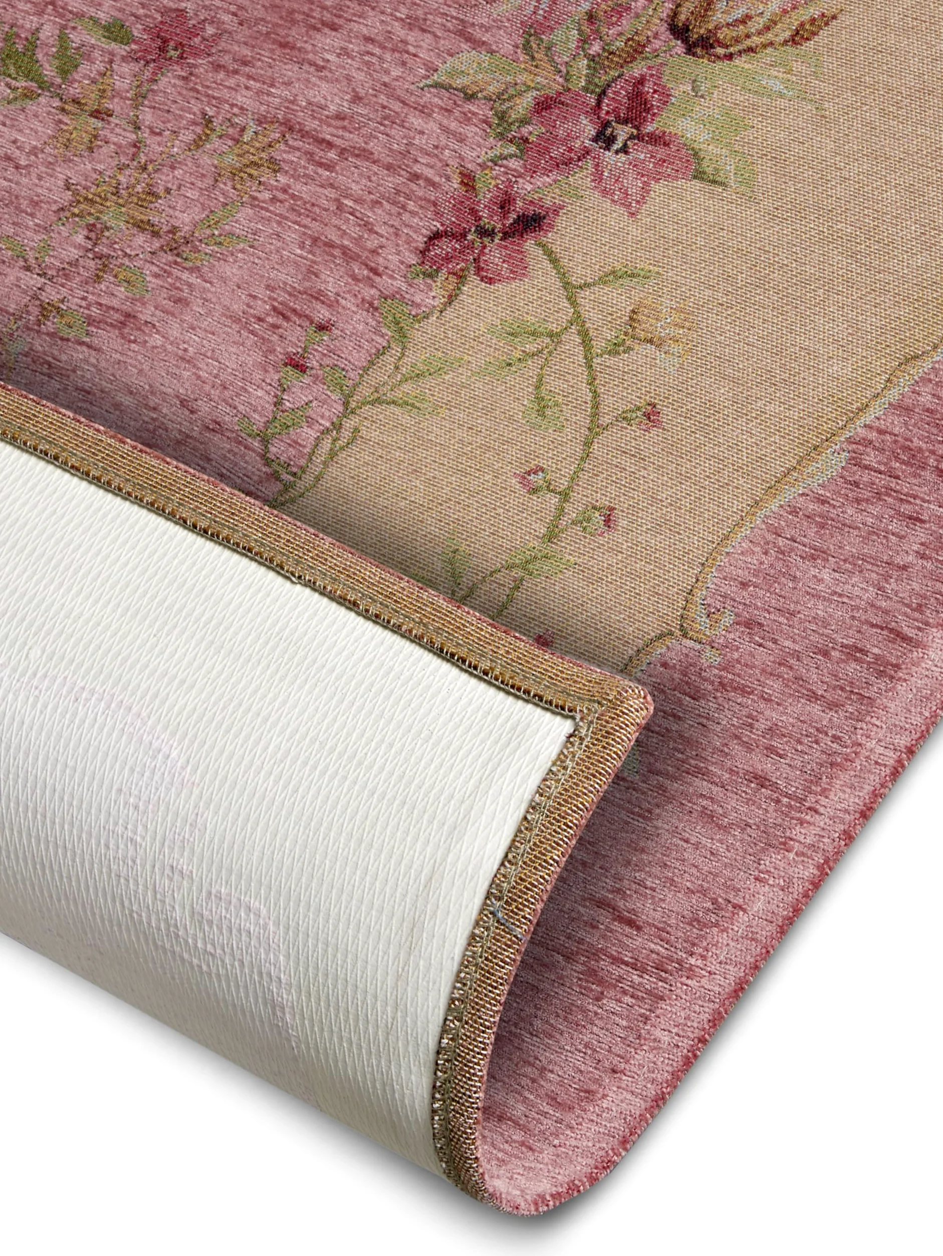 Hanse Home Asmaa Design - Tapis Oriental - Tissé à Plat - Motif Floral Vintage - Dessous antidérapant - Tissé de qualité supérieure - pour Salon, Chambre à Coucher, Salle à Manger, Couloir - Rose