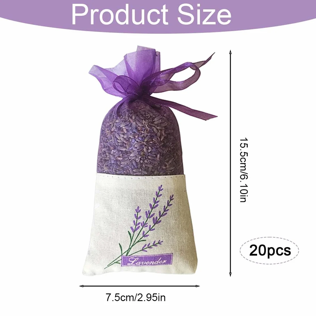 Sachet Lavande Vide avec Rubans Cordon de Serrage, Tissu Parfumé Armoire Anti Mite