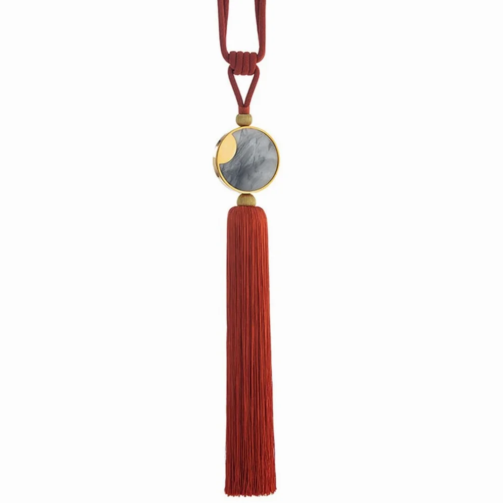 TJLSS Encre Nouveau Style Chinois Sangle de Rideau Corde Boule Suspendue Gland Grande Boucle de Rideau en Forme de Pointe