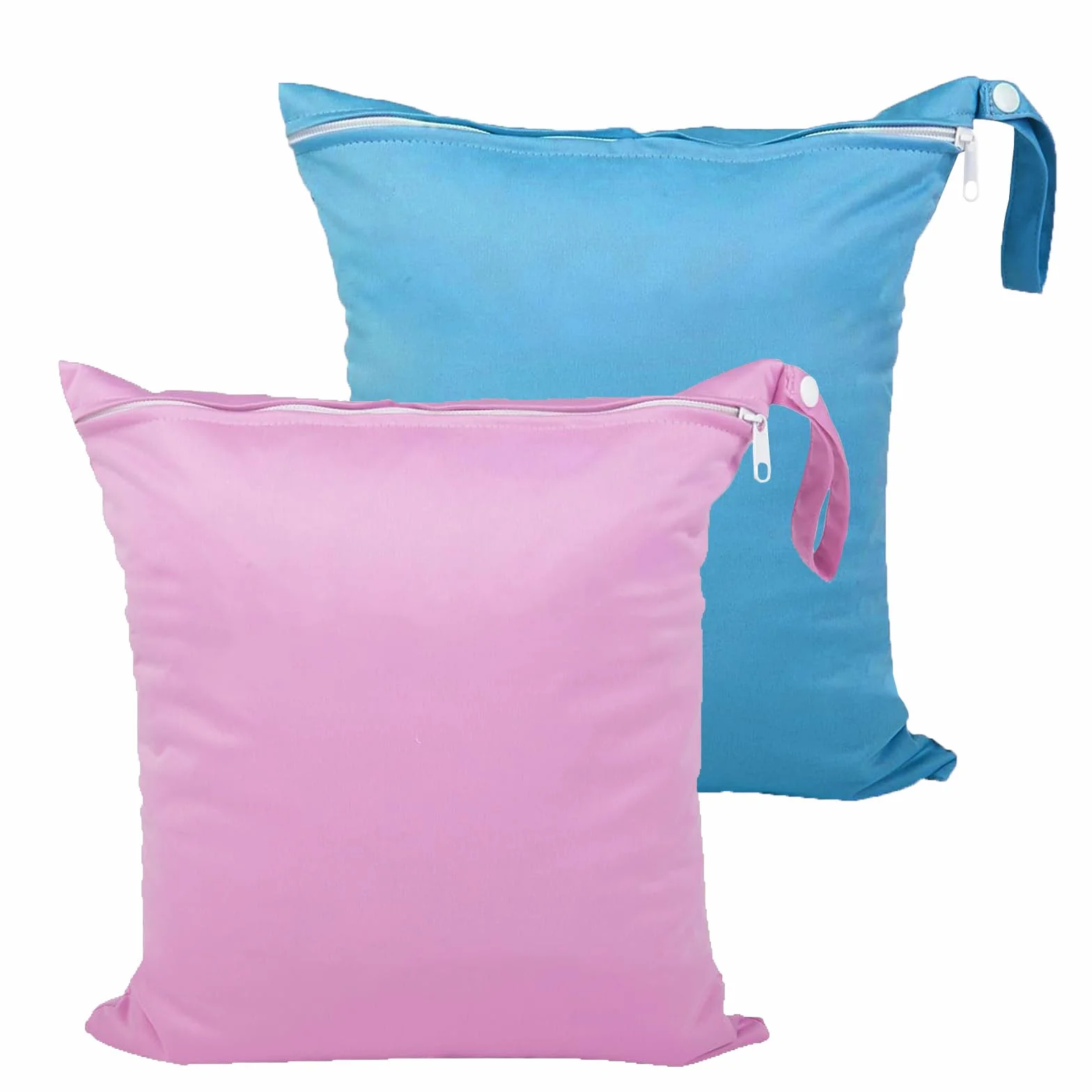 Sac Etanche 28 × 30 cm Wetbag Réutilisable pour Bébé Sports Natation Bleu et Rose