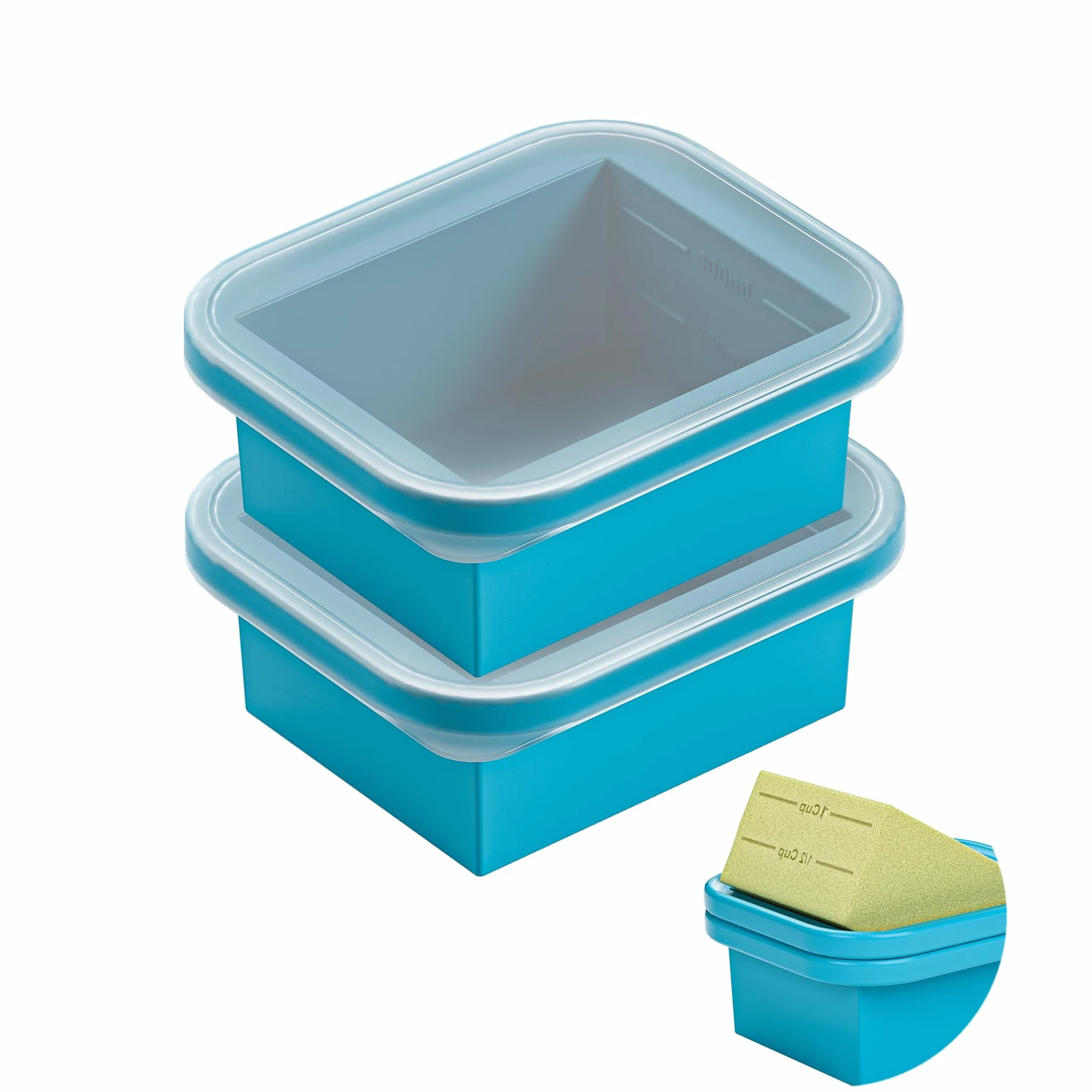 Bangp Jumbo Silicone Congélateur avec Couvercle Plateau Congélation Soupe Récipient Stockage 600ml