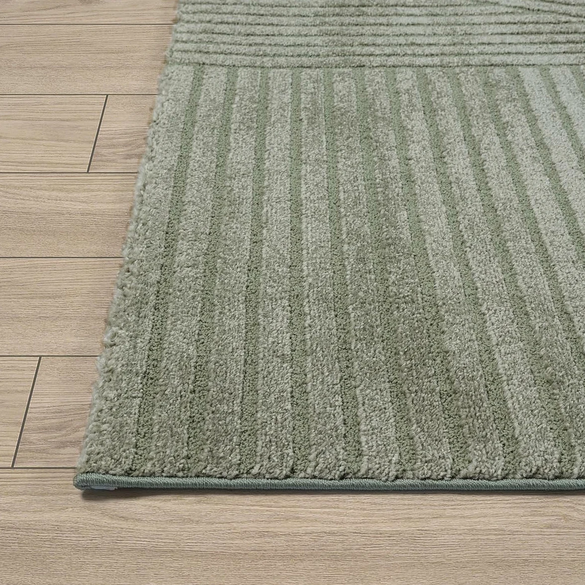 Mia’s Teppiche Atlas Tapis Moderne pour Salon à Poils Courts avec Effet Relief, Structure 3D, Haute qualité de Fibres – Parfait pour la Chambre et Le Salon, Vert, 120 x 170 cm