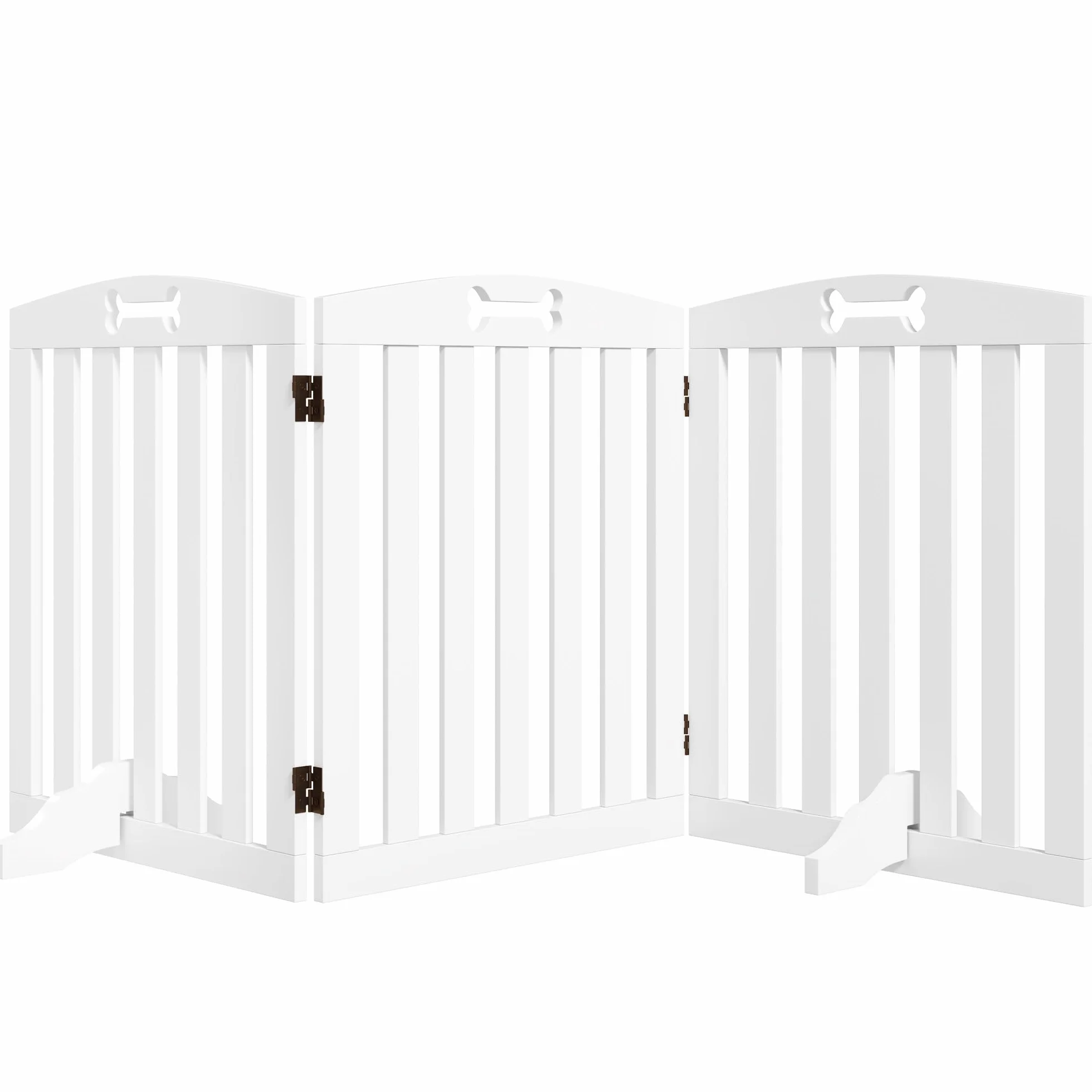 PawHut Barrière de sécurité Chien Pliable 3 Panneaux 155 x 30 x 61 cm Blanc