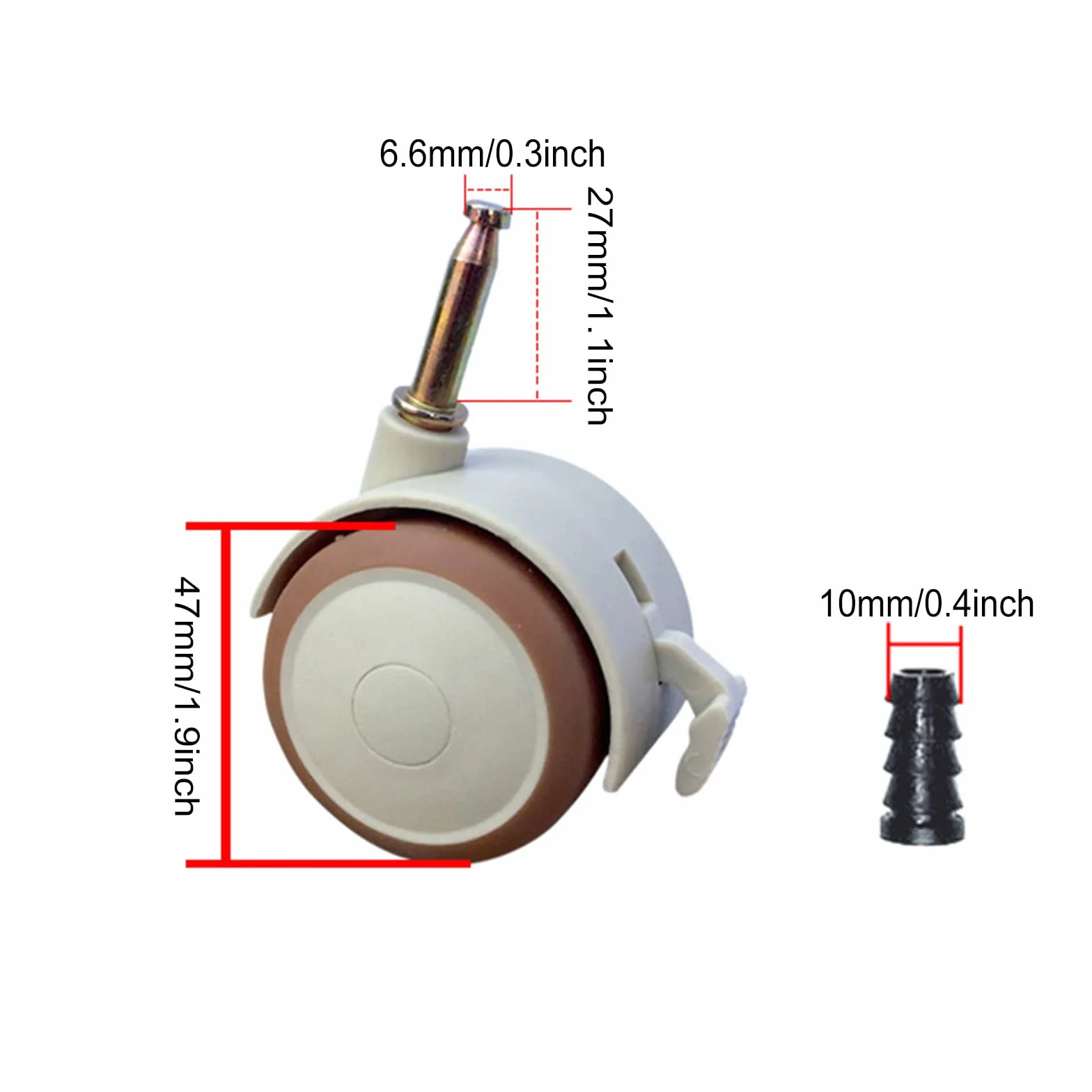 Roulettes De Meuble Vintage 360° Roues Pivotantes En Caoutchouc Pour Lit Bébé 4 Pièces