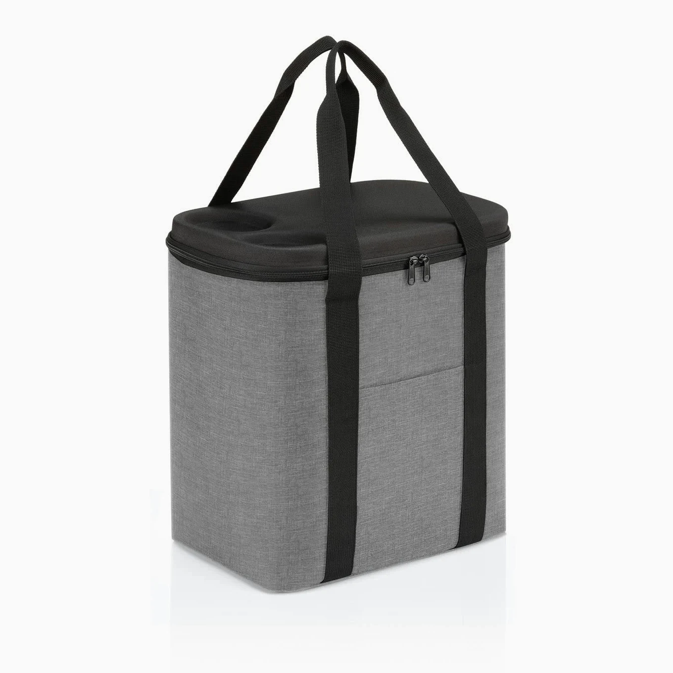 reisenthel coolerbag XL - très grand sac isotherme idéal pour vos pique-niques, doublure isotherme en feuille d'aluminium, couvercle à fermeture hermétique, capacité 30l, en noir, Couleur:twist silver