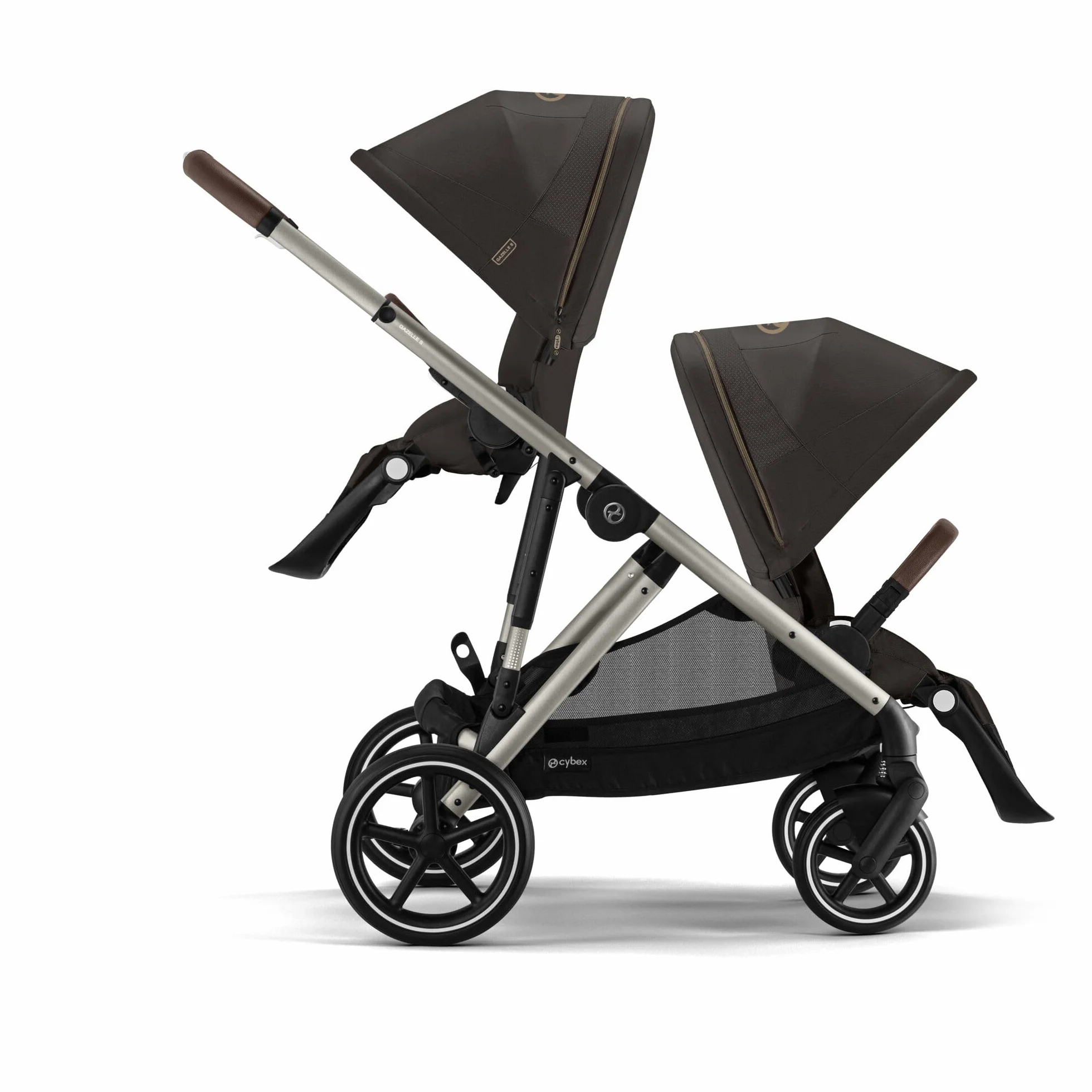 CYBEX Poussette Gold GAZELLE S, Système tout-en-1, 20+ configurations, Brun chocolat