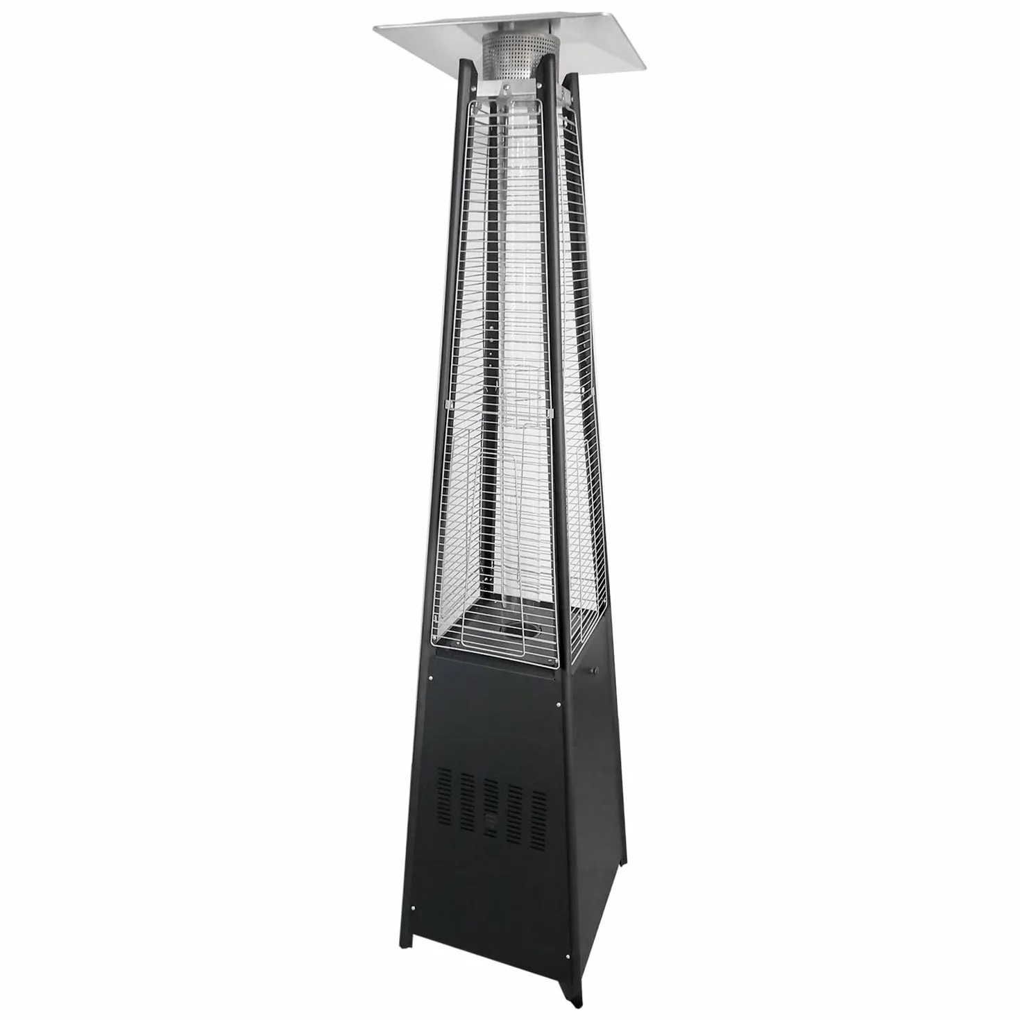 Parasol chauffant au gaz STOCKHOLM 13kW acier noir housse protection