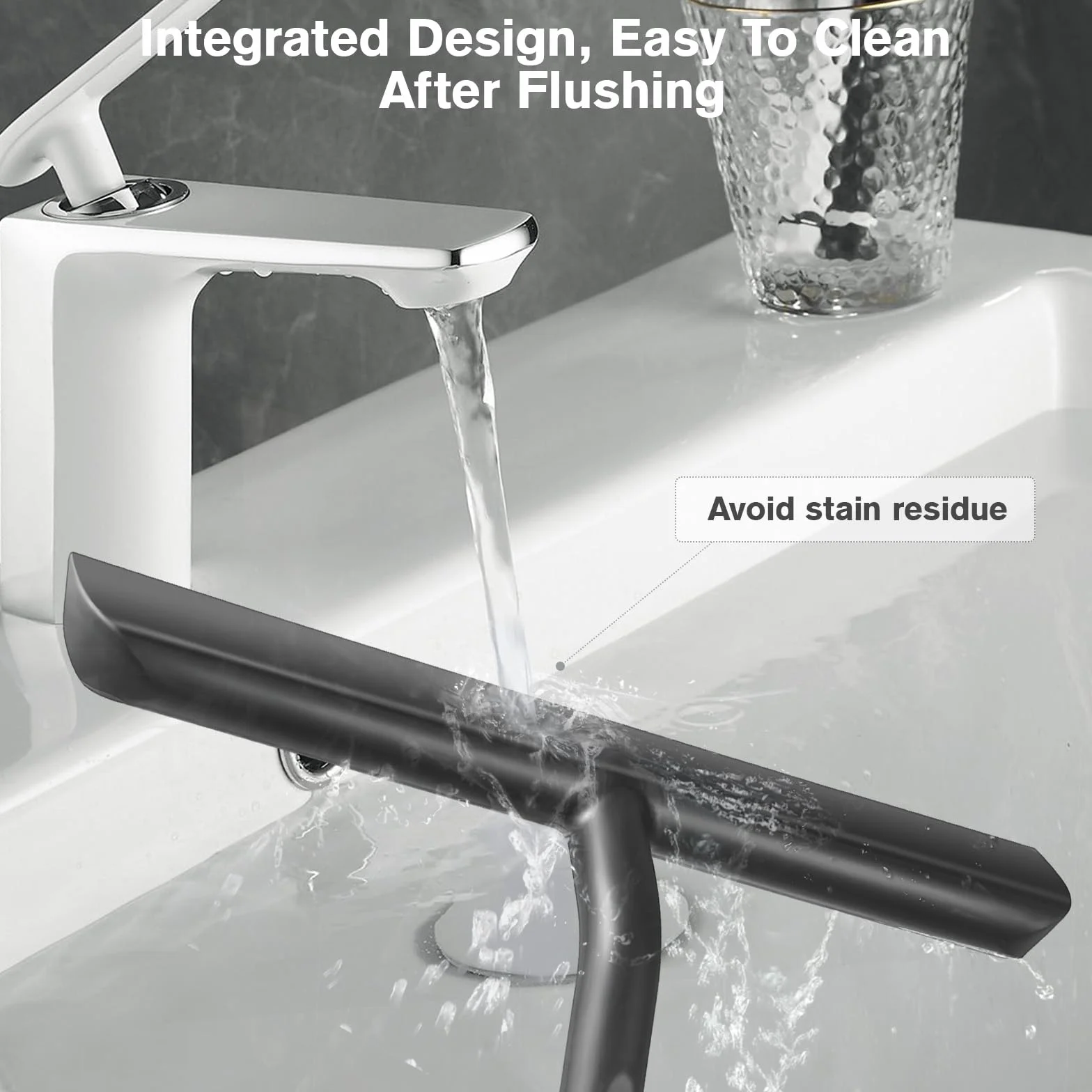 Raclette de Douche Sans Traces 21cm Noir pour Porte en Verre Salle de Bain