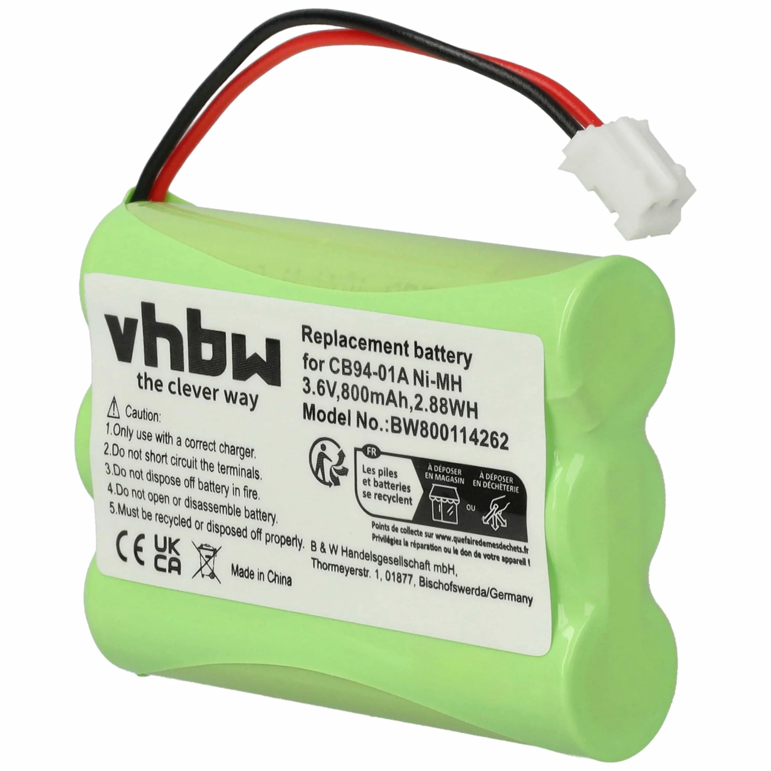 vhbw Batterie Compatible Motorola MBP853PU Moniteur bébé Babyphone 800mAh 3,6V NiMH