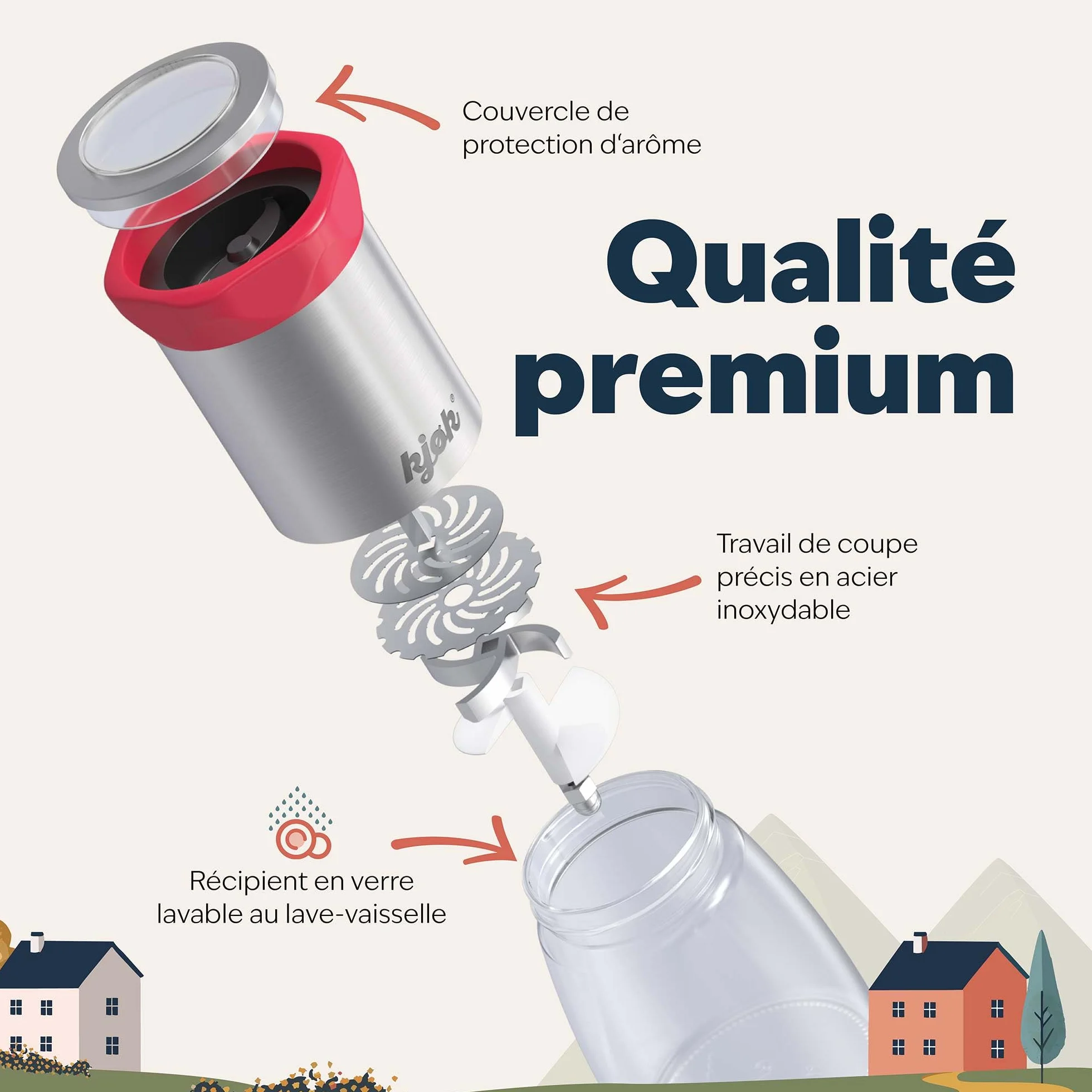 Moulin à piment en acier inoxydable et verre 100ml