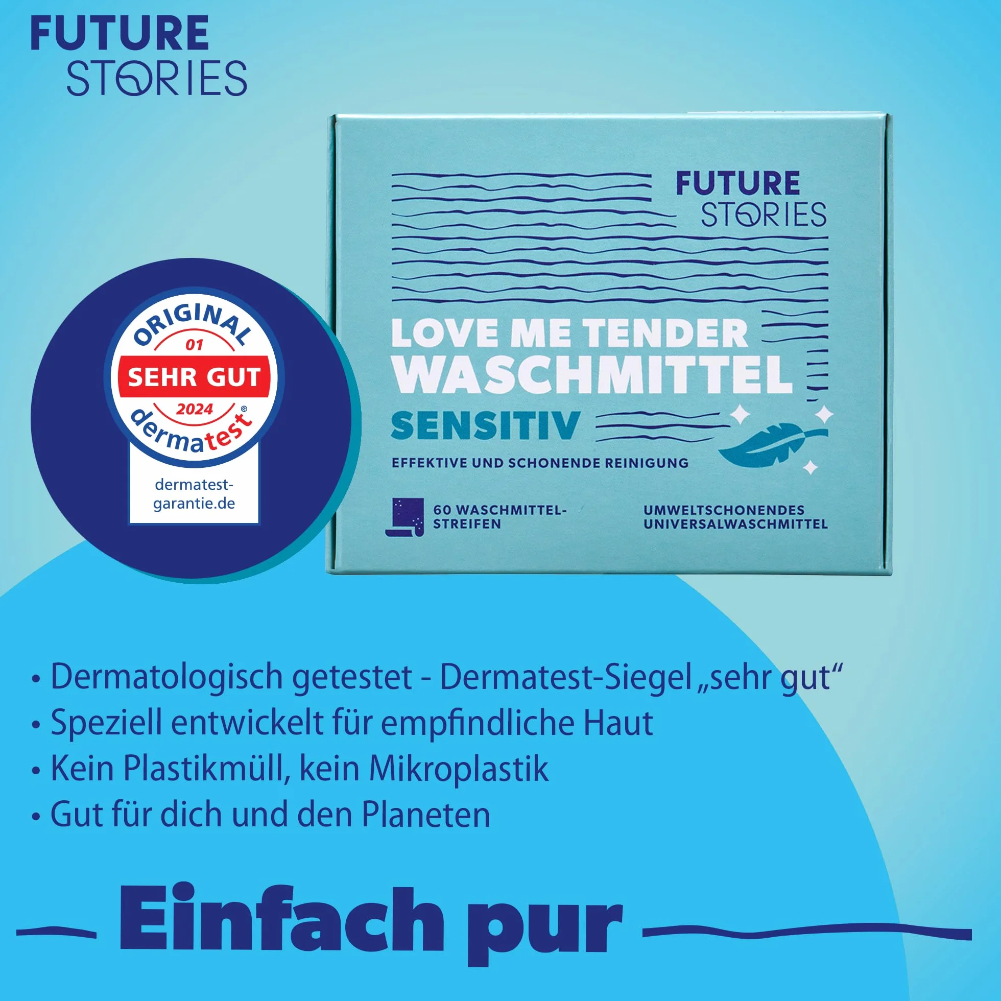 Future Stories Feuilles de lessive Laundry Sheets 60 lavages Végétalien Sensitiv