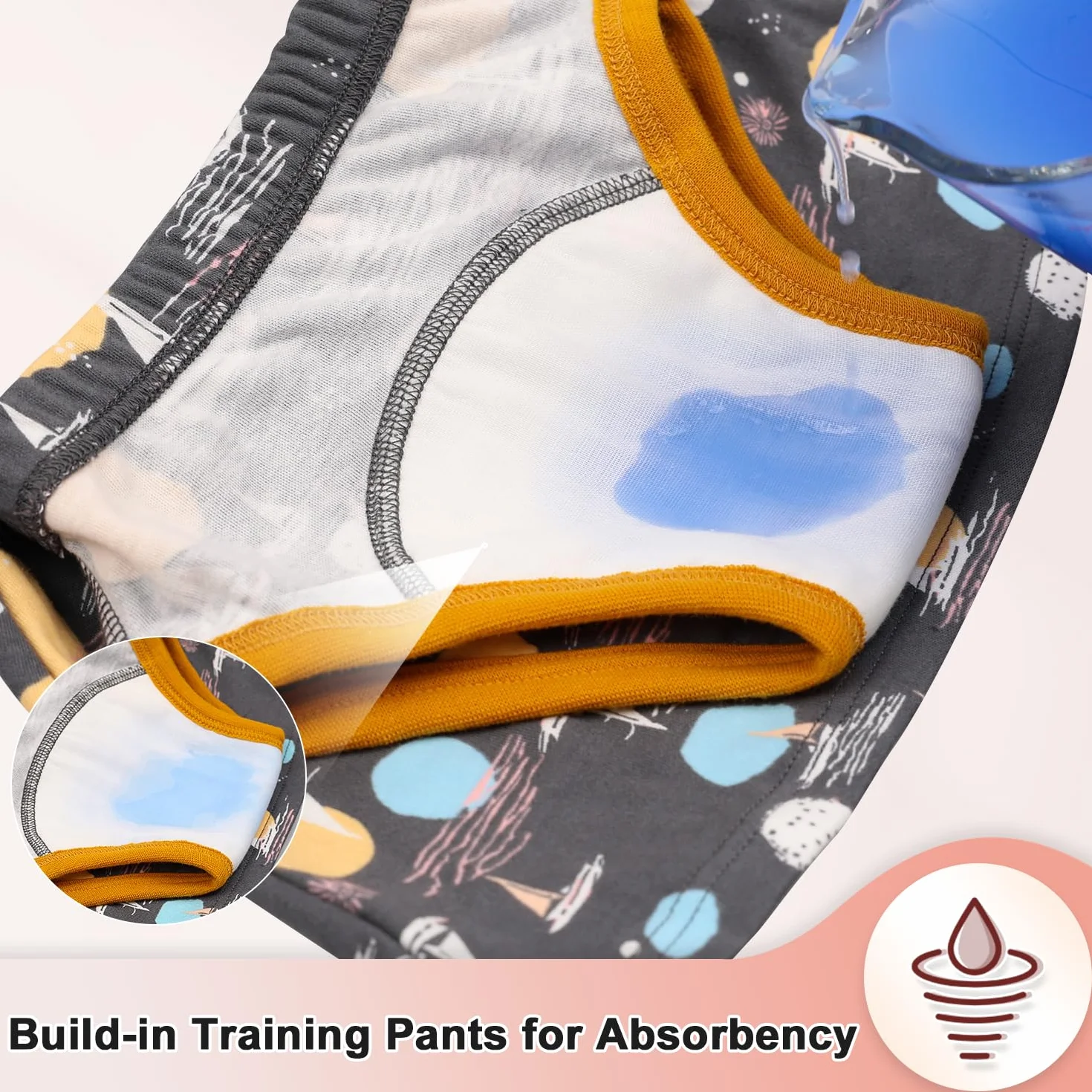 Culotte Apprentissage Propreté Filles Jupe Forme, Jupes Couches avec Culotte d'apprentissage, 2 Packs