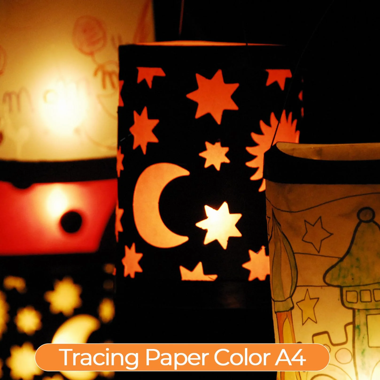 Papier Calque Coloré 24 Feuilles DIN A4 100 g/m² Transparent Imprimable pour Dessins