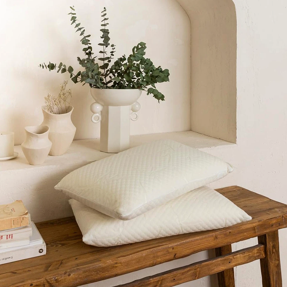 Olympe Literie Oreiller Cervical à Mémoire de Forme 40x60cm Sérénité Lot de 2 Soutien Ferme, Déhoussable et Lavable