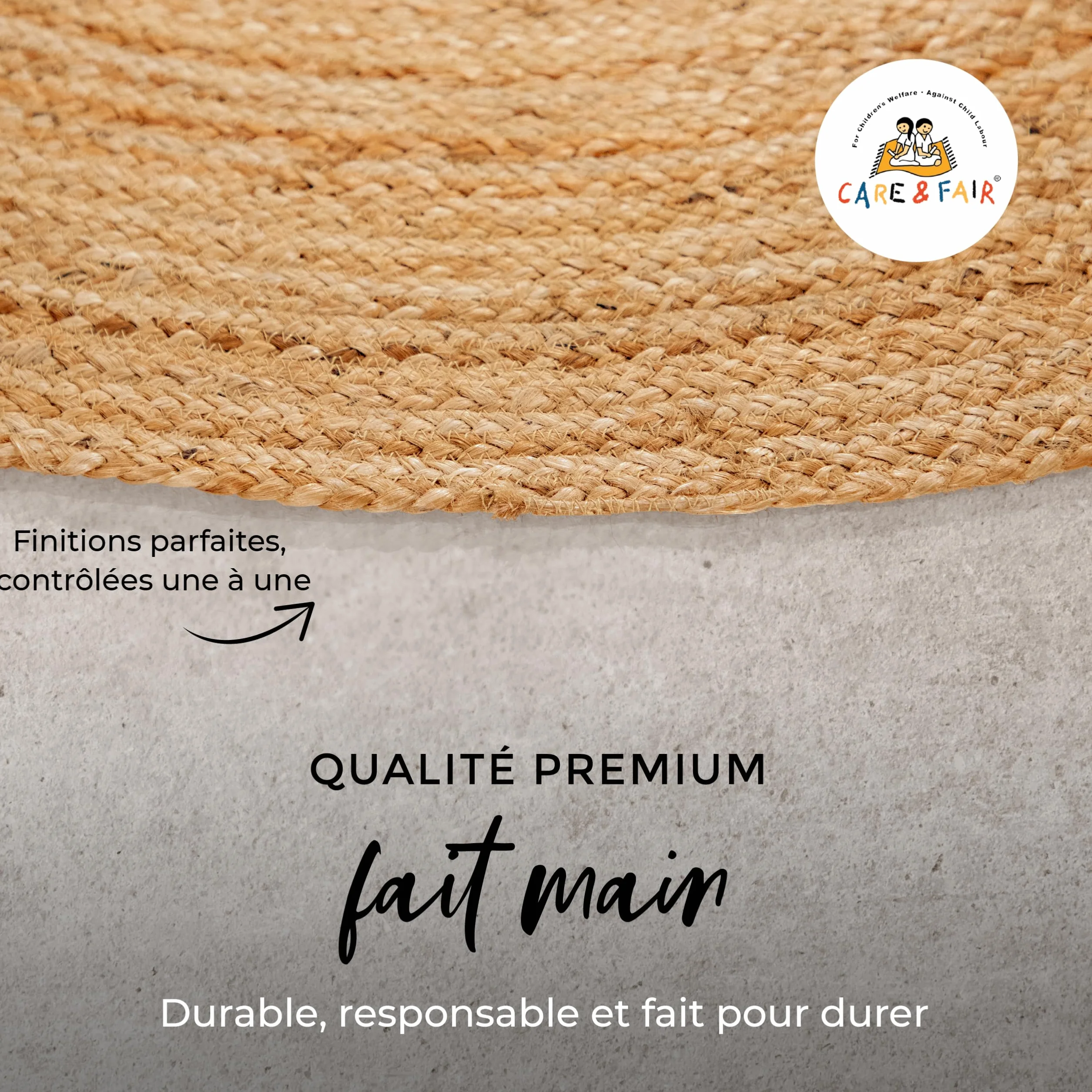Tapis de Jute Nele Ronde Beige Ø 60 cm