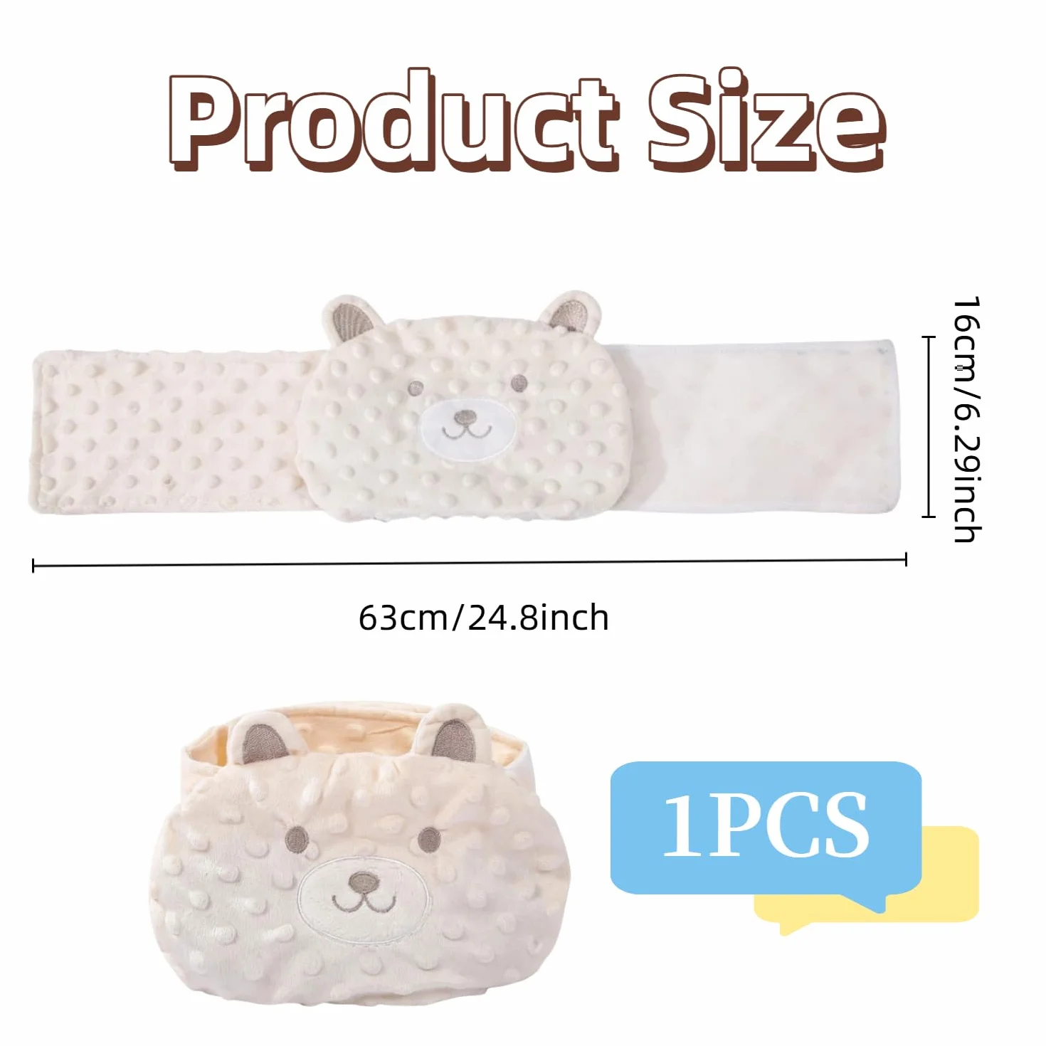 Bouillotte Bebe Anti Colique Ceinture Chauffante Lavable Blanc Cassé