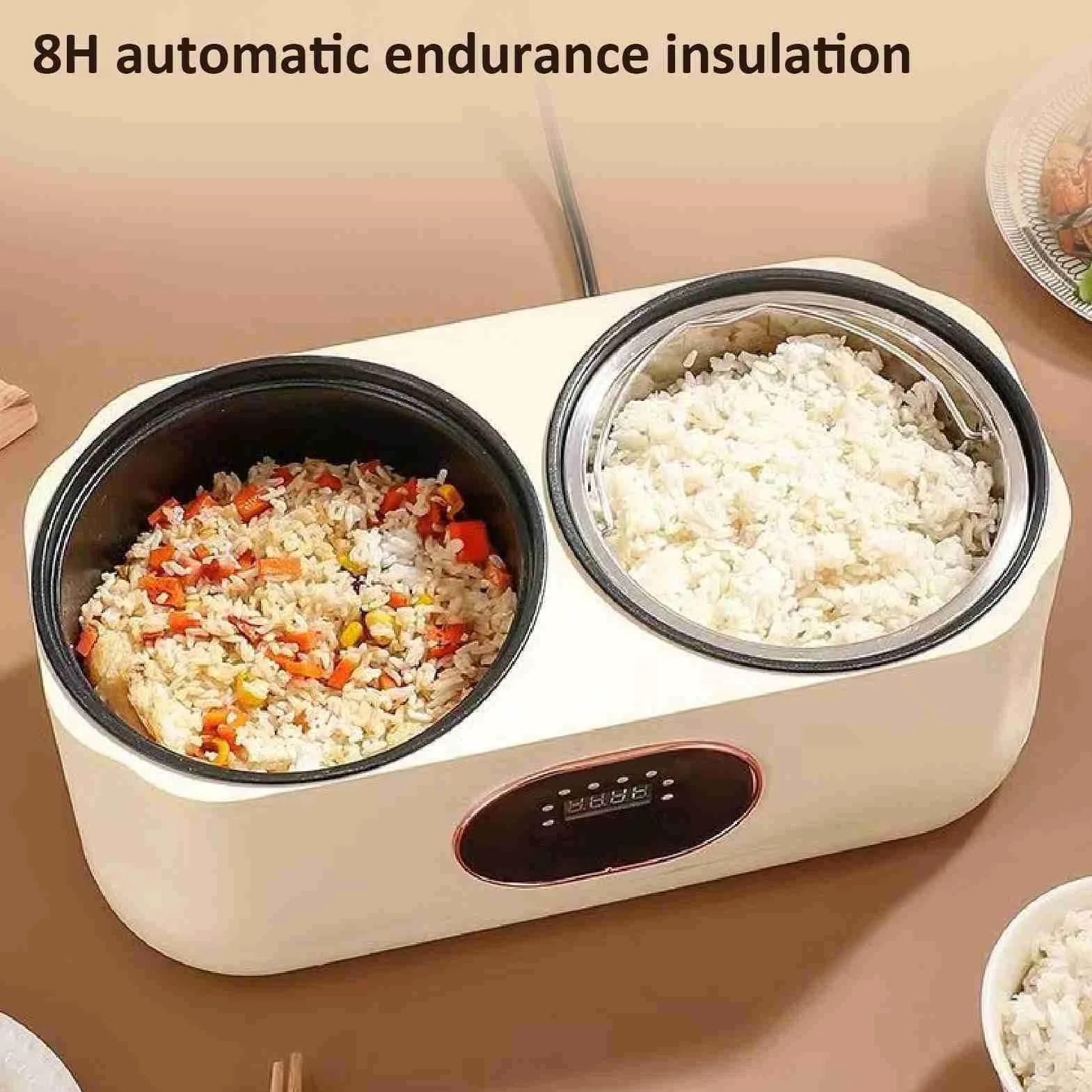 Double Mijoteuse à 2 Casseroles Chauffe-aliments Multifonction Automatique Isolation Intelligente