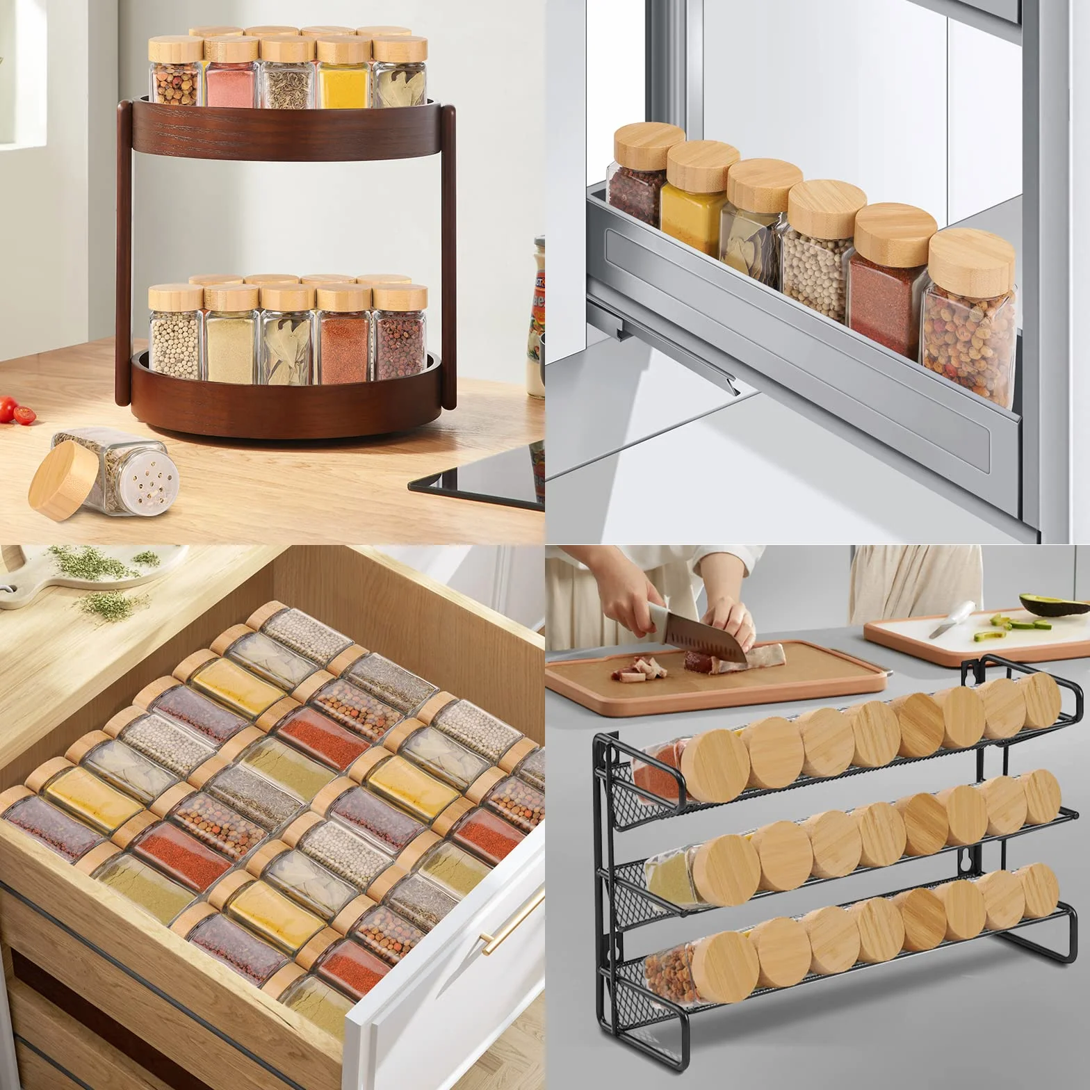 Withosent Lot de 12 pots à épices carrés 120 ml avec capuchon à visser, en verre, avec saupoudrer, étiquettes, entonnoir, brosse