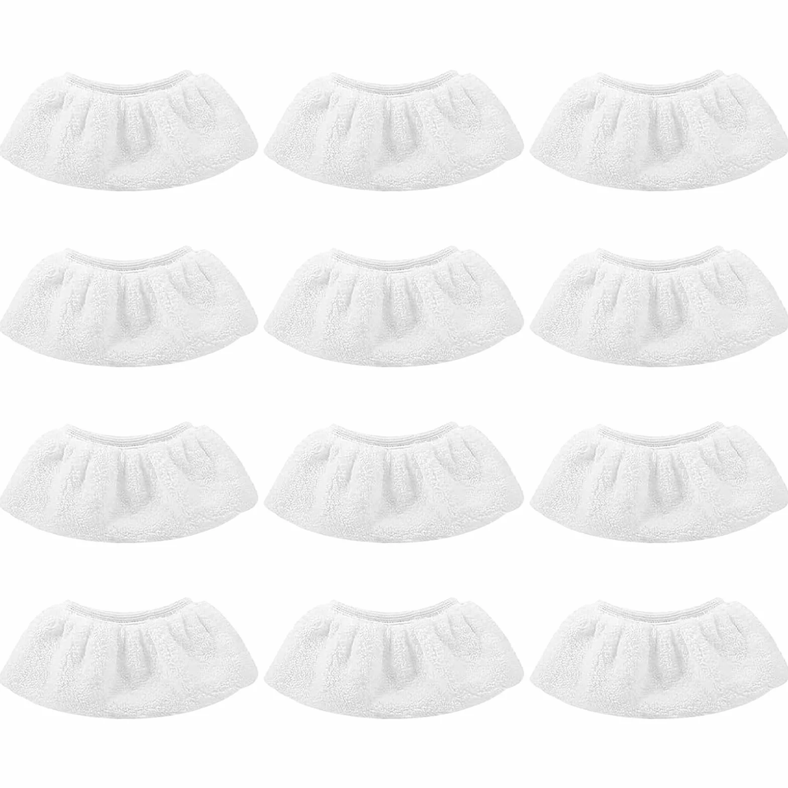 Bonnettes Microfibre Lingettes Blanc Accessoire Nettoyeur Vapeur 12Pcs