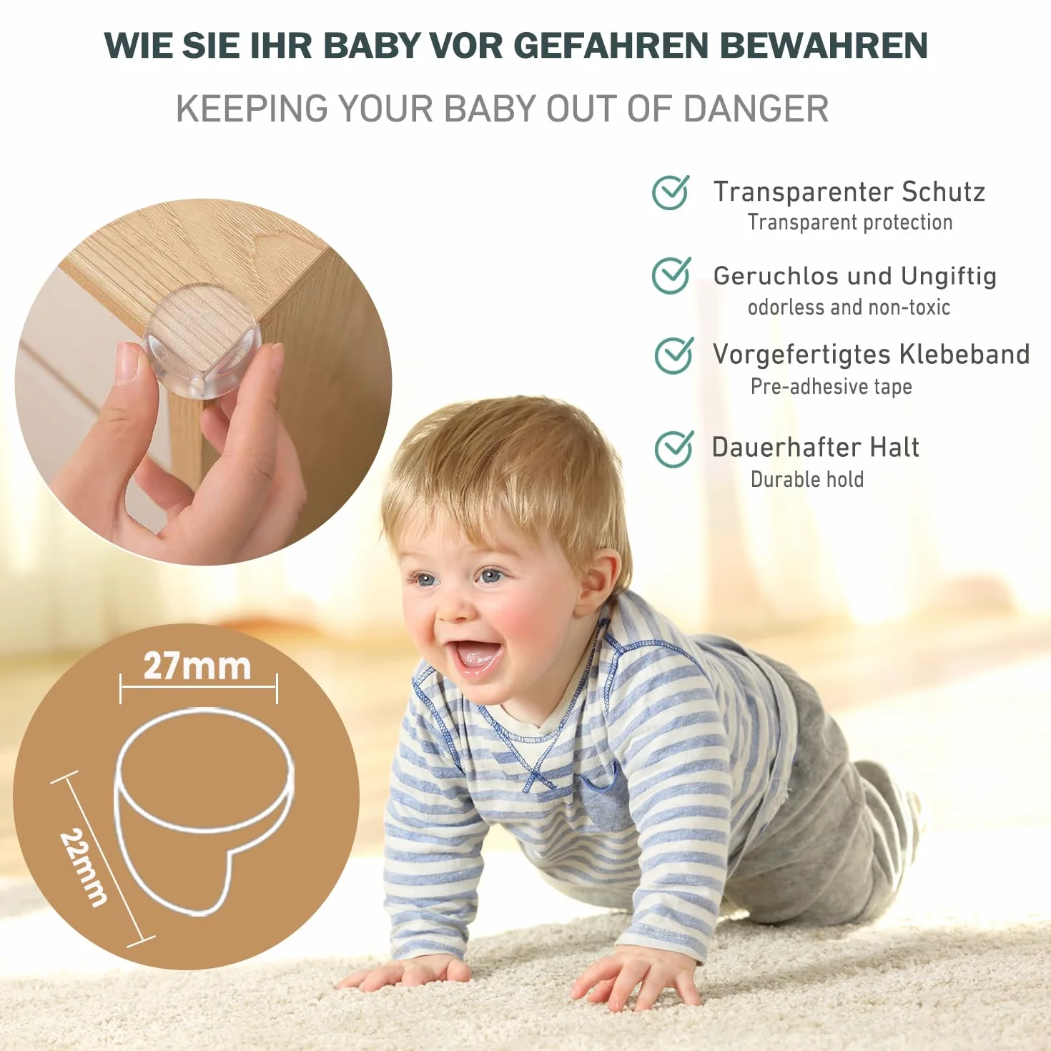 FUHOMI 24PCS Coin de Table Protection Bebe Protege Meuble Bébé Angle de Table avec Colle Améliorée