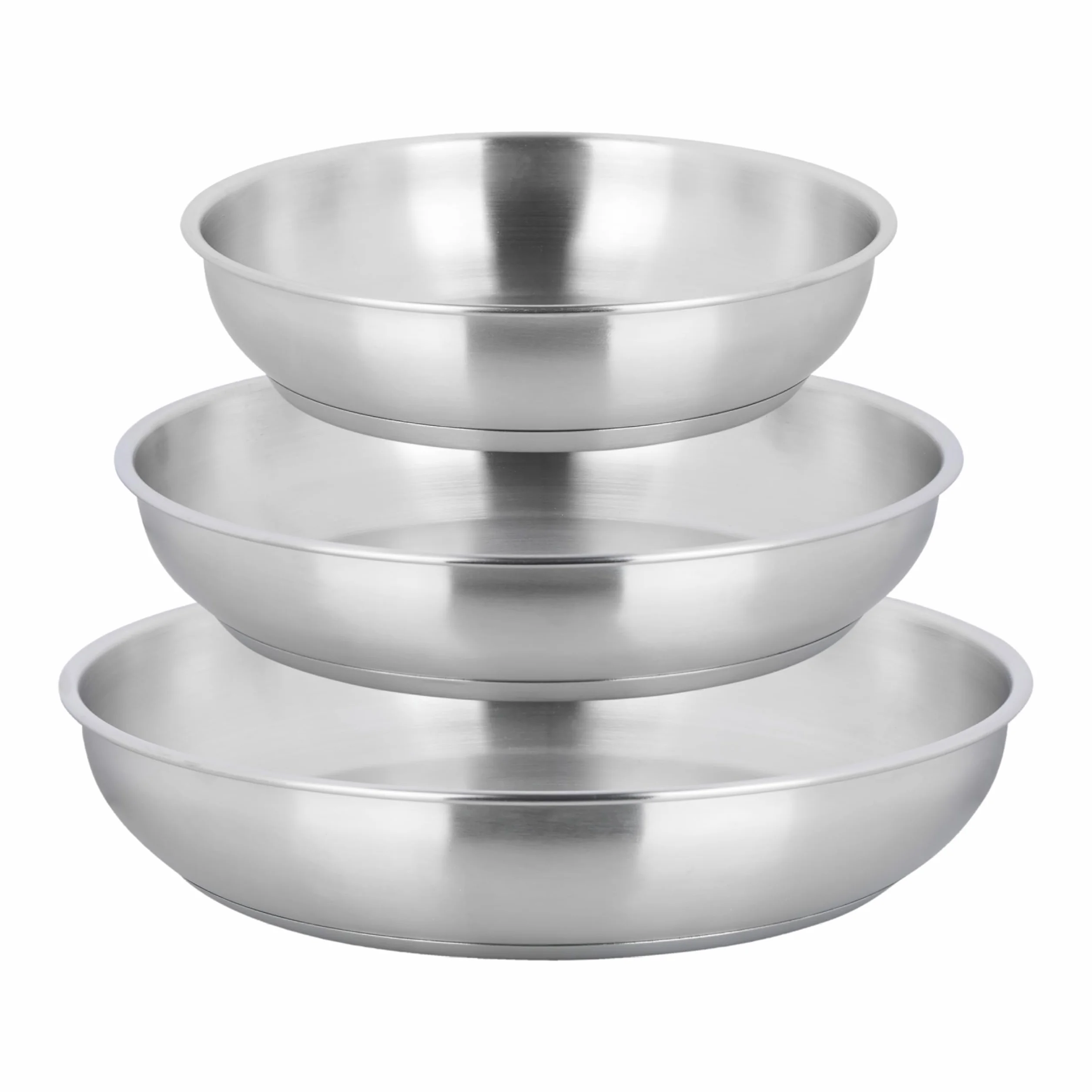 Sitram ARPEGE Lot de 3 Poêles Acier Inoxydable Ø 20,24,28 cm Tous feux Induction