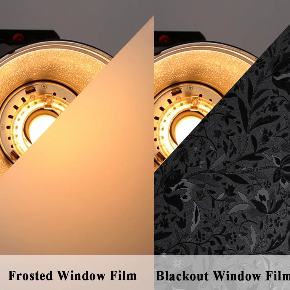 Film occultant pour fenêtre - Tulipe gravée - sans Colle - 88,9 x 299,7 cm | 100 % bloquant la lumière, réduction de l'éblouissement, contrôle de la chaleur, décalcomanie teintée pour décoration