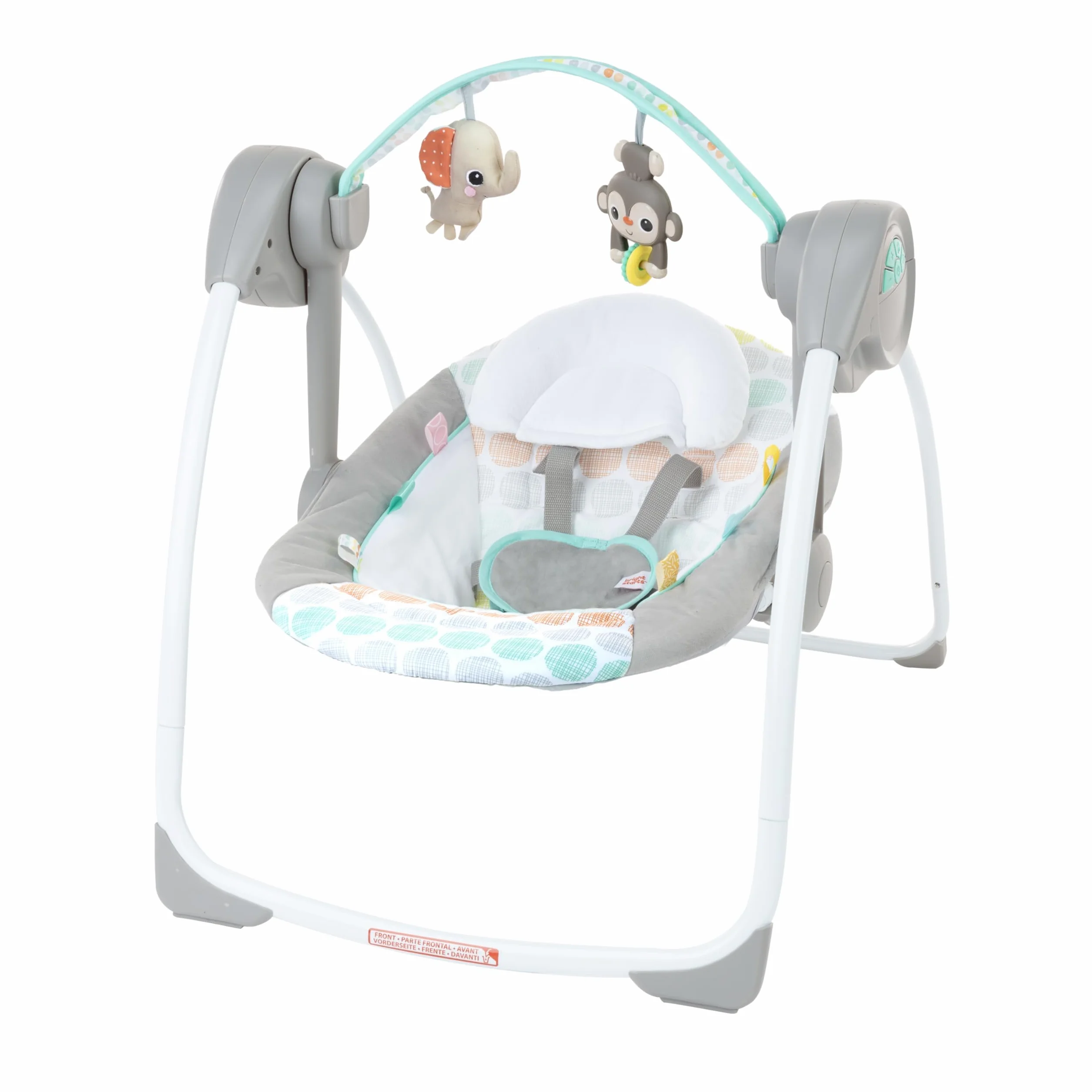 Bright Starts Balancelle Compacte Whimsical Wild 6 vitesses balancement arche jeu amovible 2 jouets interactifs multicolore naissance 9 kg