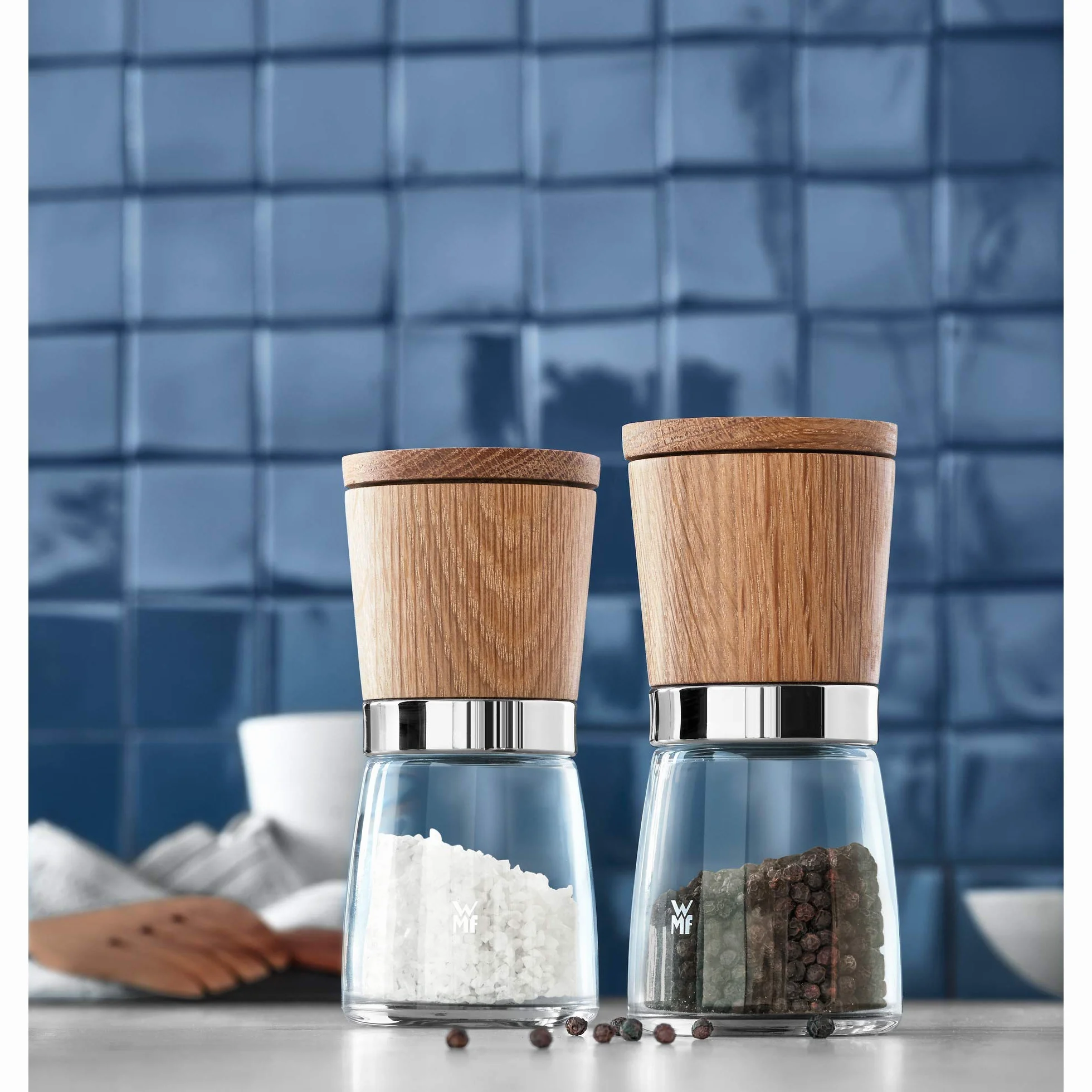 WMF Set de 2 Moulins à épices Verre 14 cm Marron