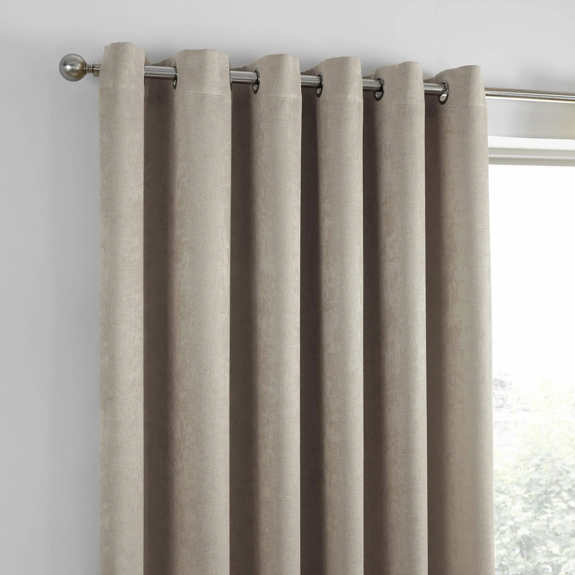 Fusion - Strata – Paire de Rideaux Occultants à œillets, 90" Width x 72" Drop (229 x 183cm), naturel