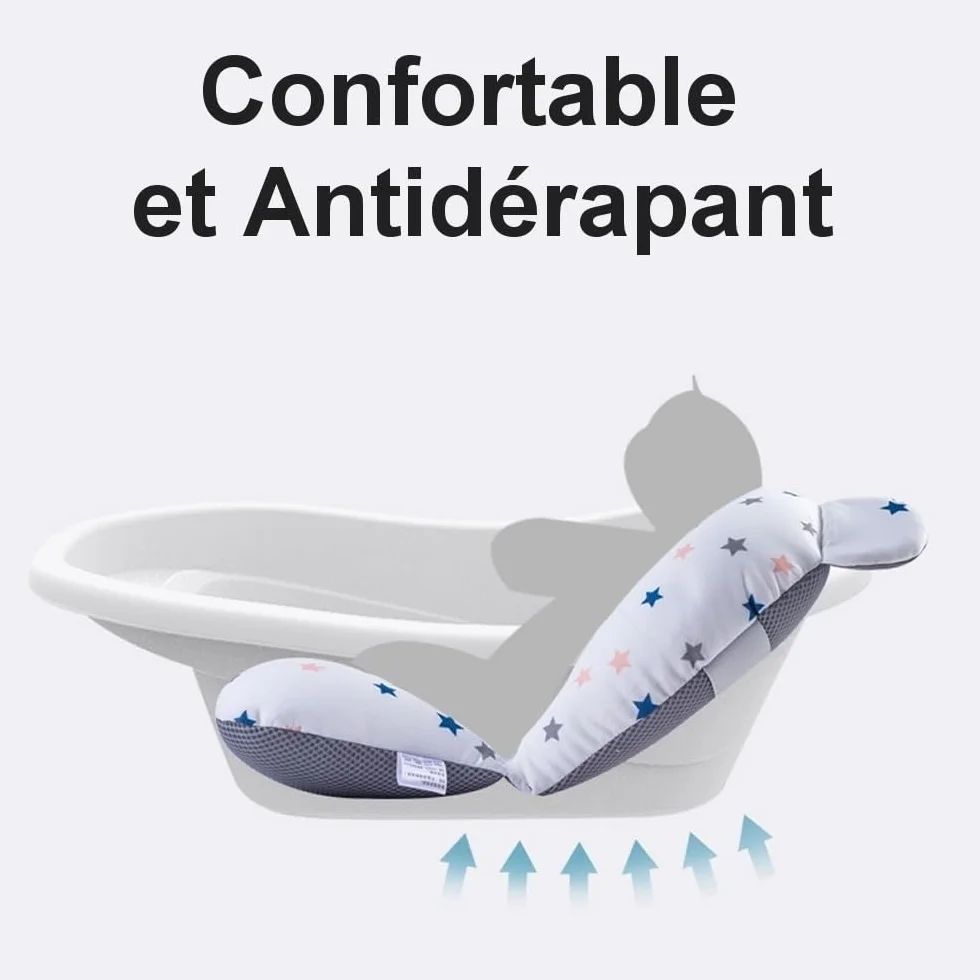 Coussin de Bain Bébé Antidérapant avec Verre, Réducteur Baignoire Universel