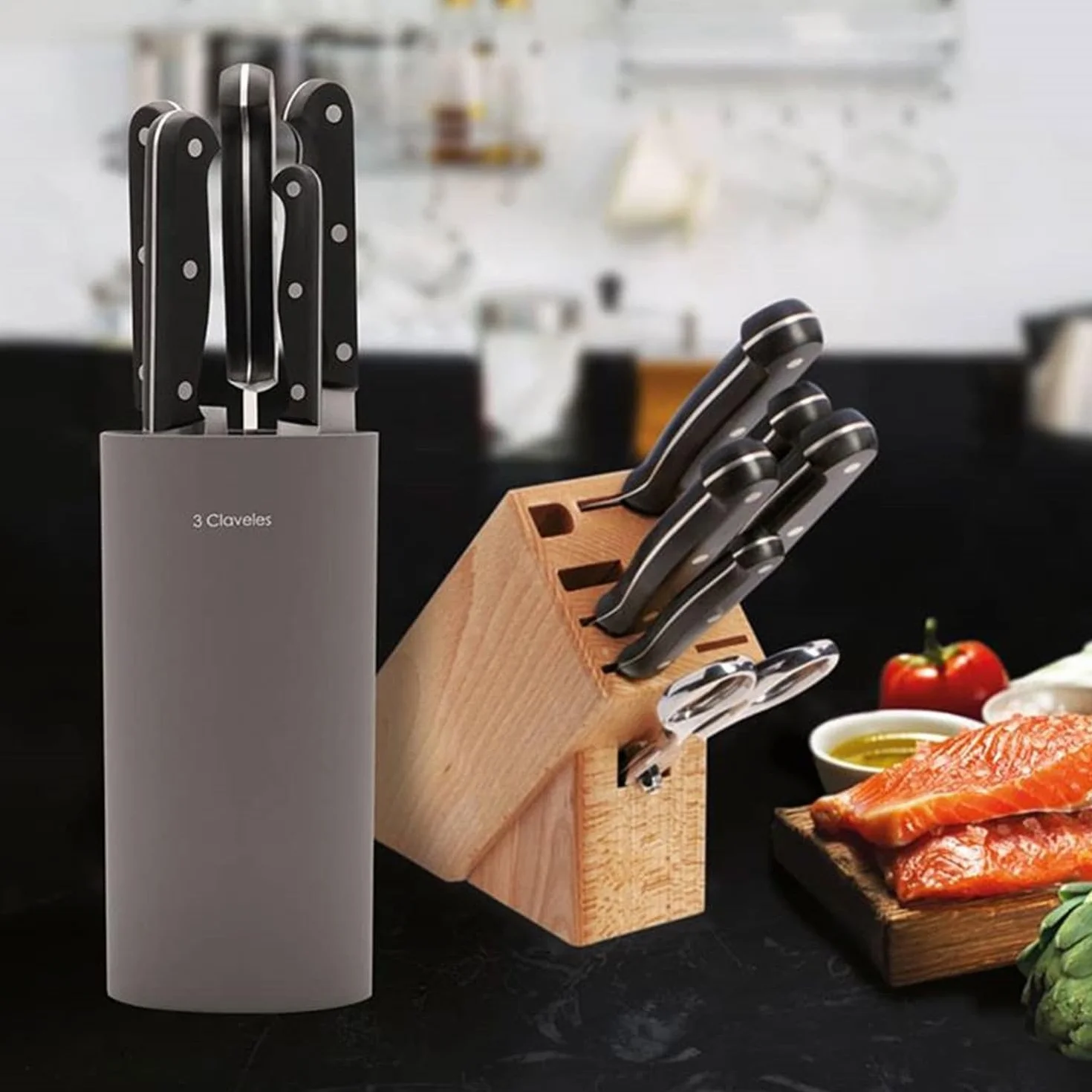 3 CLAVELES CUCHILLO JAMONERO ALVEOLADO 24 cm - 9,5"
