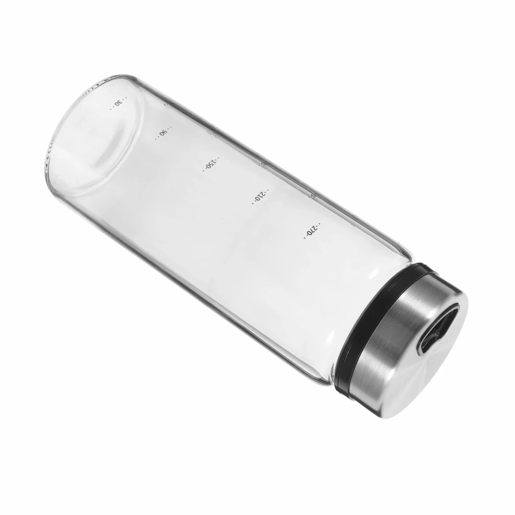 Pot à Épices en Verre 300ml Couvercle Rotatif Acier Inoxydable Récipient à Poivre Cuisine