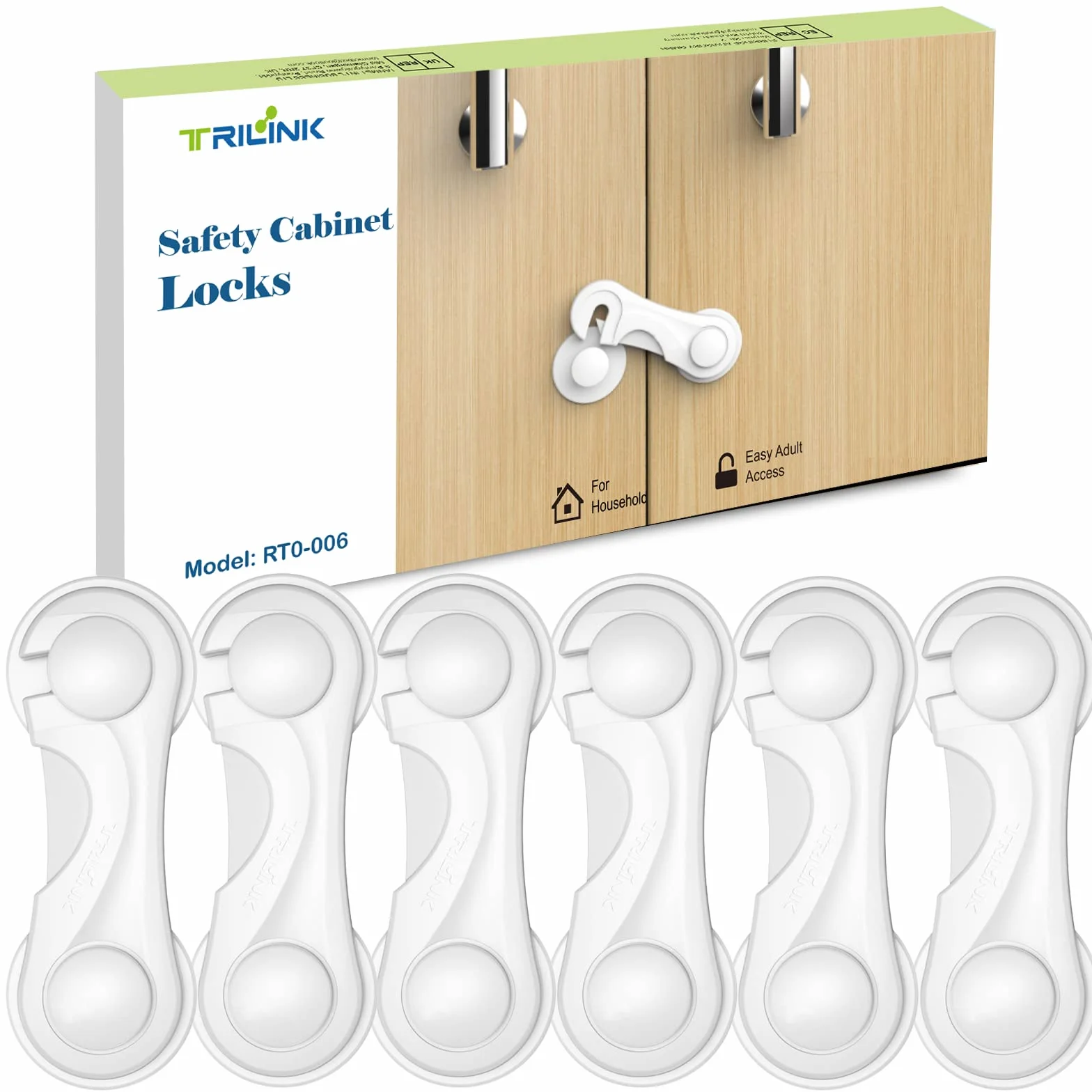 Securite Placard Enfant 6 Pieces Bloque Porte Bebe Protection Adhesif Fort Sans Percage Durable