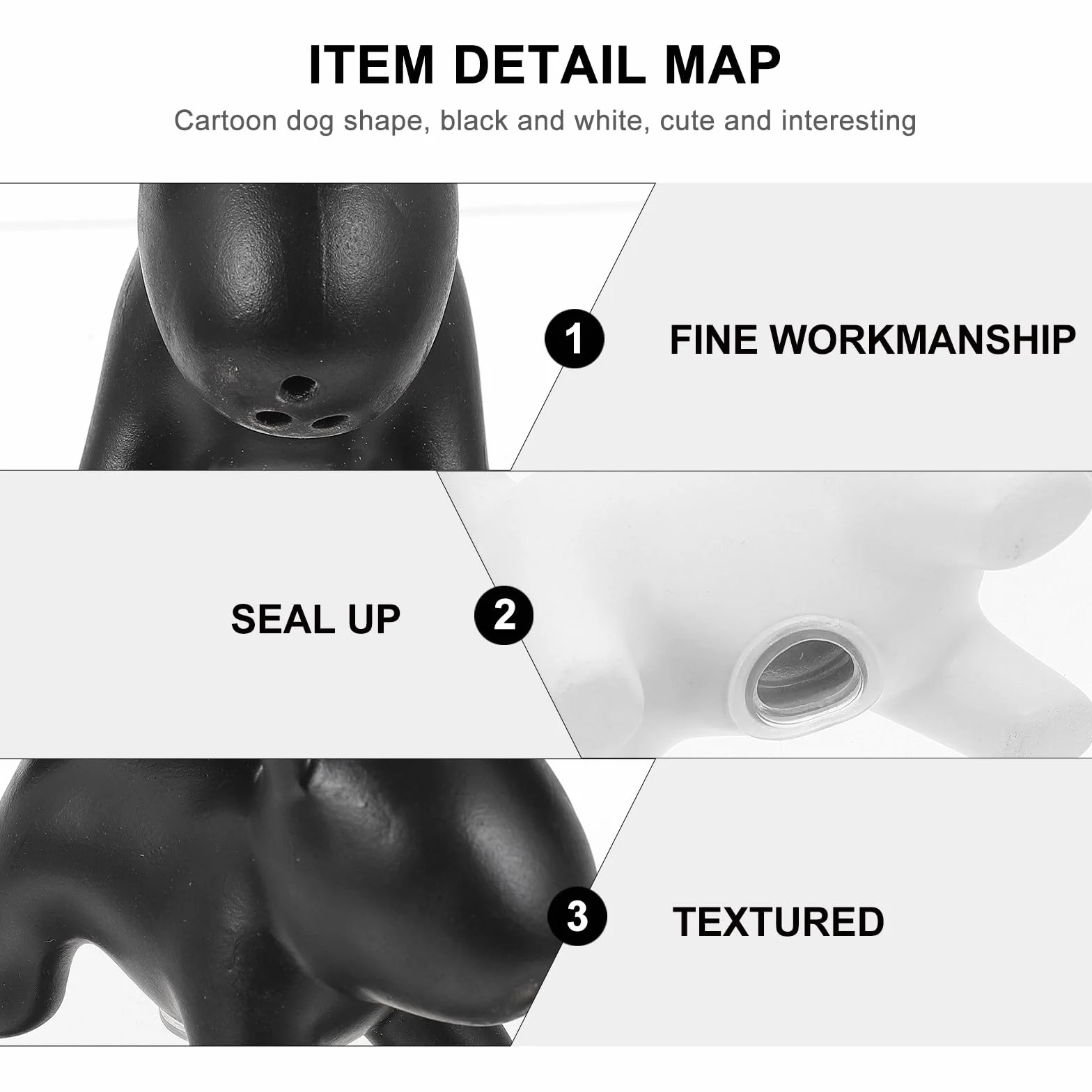 Lot de 2 Pots D'assaisonnement en Céramique Forme Chien Noir et Blanc, Salières et Poivrières Décoratives