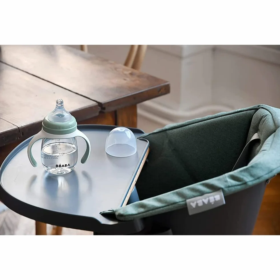BÉABA Biberon Tasse d'apprentissage 2 en 1 210 ml Vert sauge
