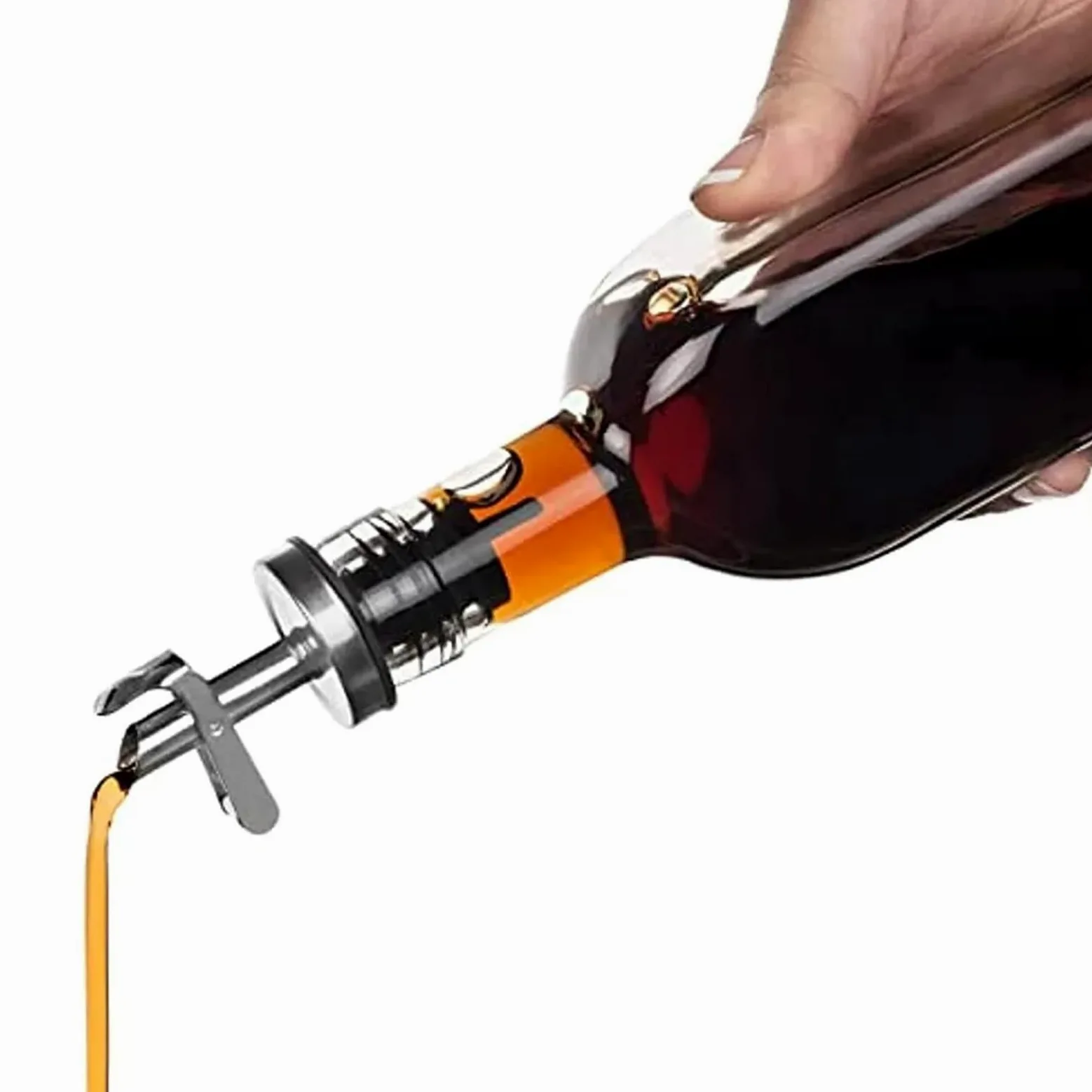 Bouchons de vin 10 pièces en acier inoxydable fermeture automatique distributeur verseur anti-fuite for Champagne huile Sauce liqueur