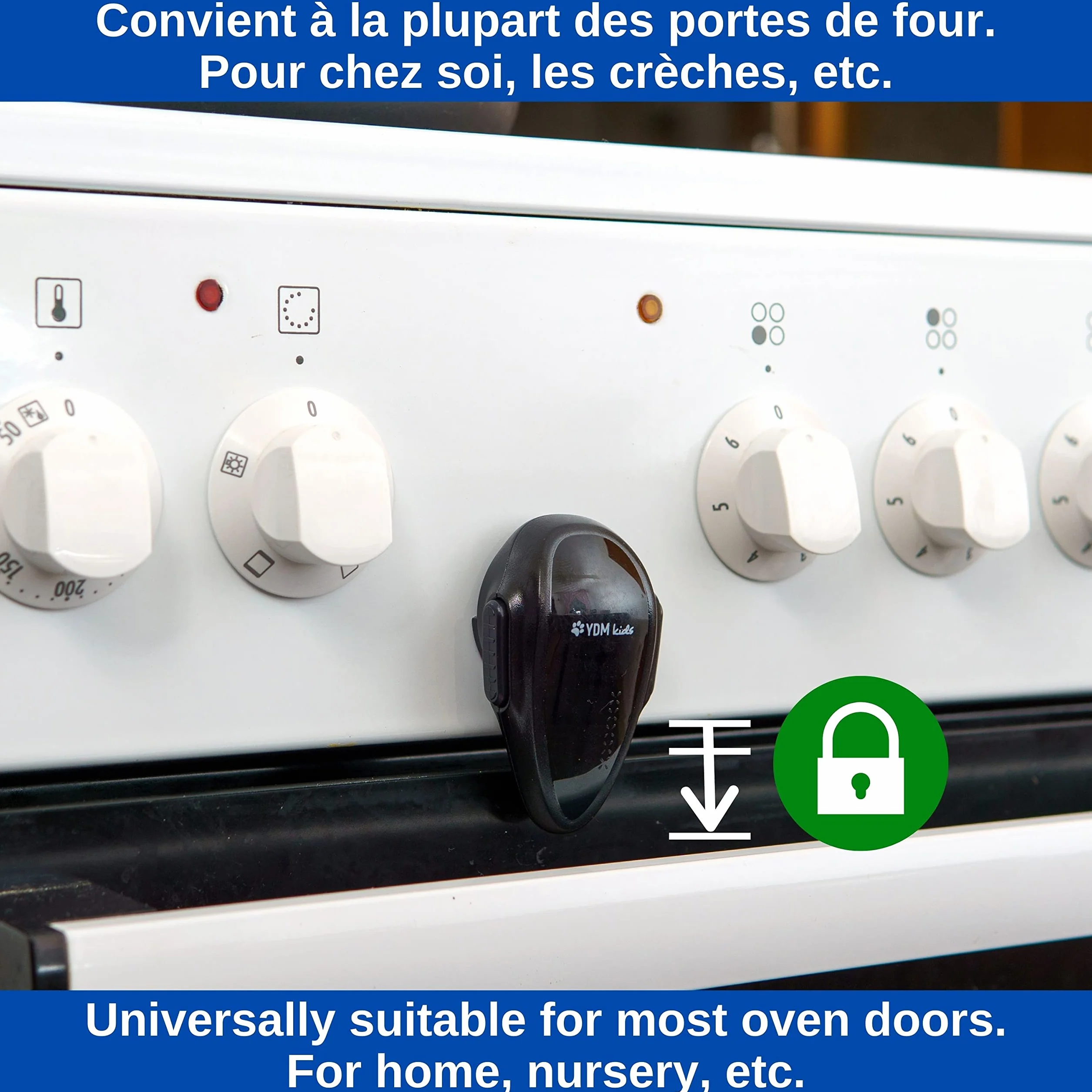 Verrous de Sécurité pour Four, 2 pièces, Noir, Résistants à la Chaleur, Bloque Four Enfants