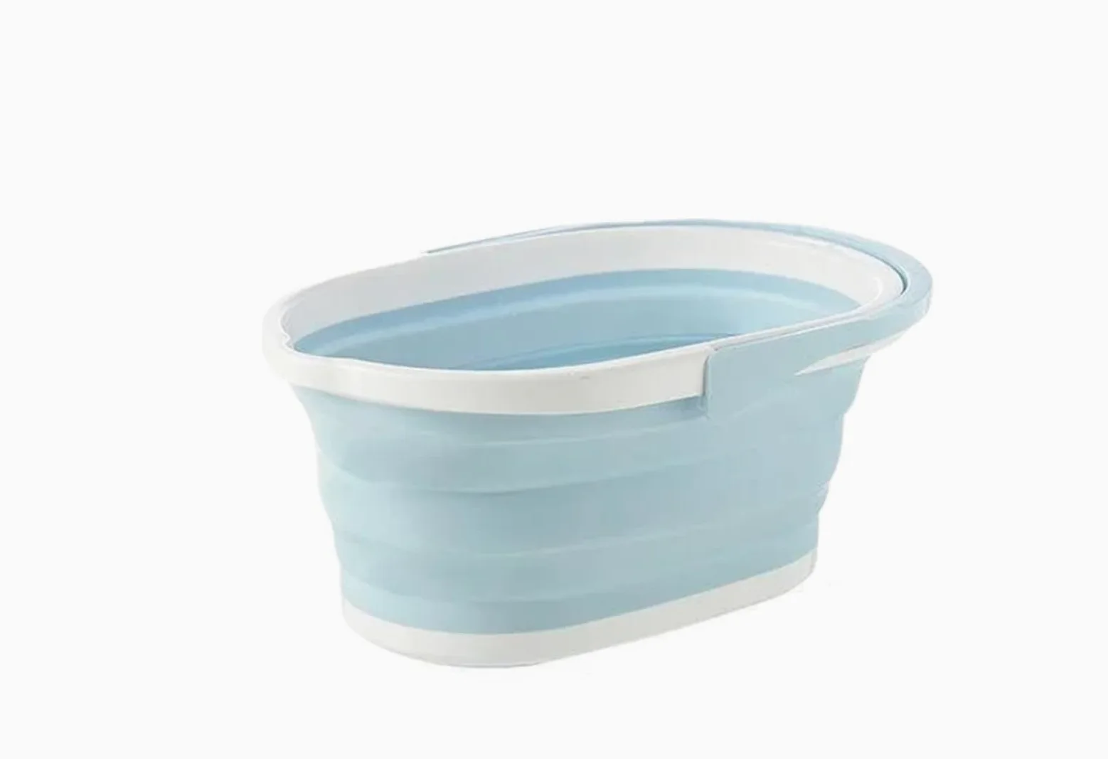 2 pièces Seau Pliant de vadrouille pêche Portable Camping en Plein air Lavage Voiture Pliable Outil Nettoyage ménager pour Les Voyages La Randonnée(Blue)