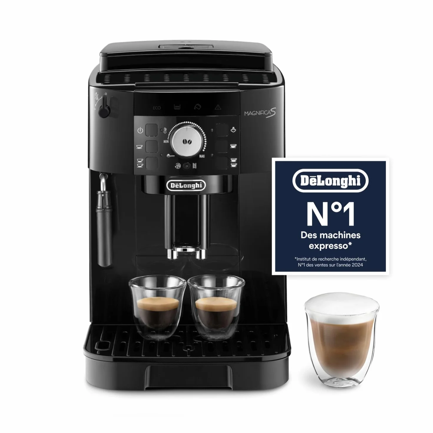De’Longhi Magnifica S Machine à Café Automatique avec Mousseur à Lait Manuel, Noir ECAM11.112.B