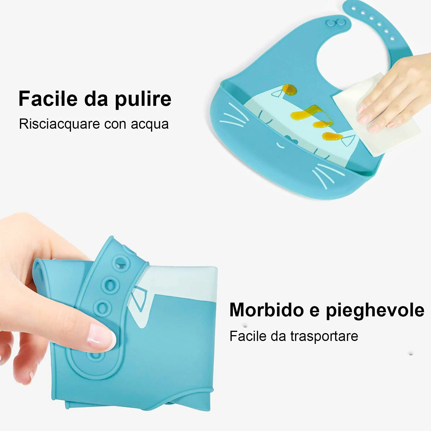 SLOSH Bavoirs Bébé Silicone Souple Bavette Vert Imperméable Ajustable Enfant Waterproof