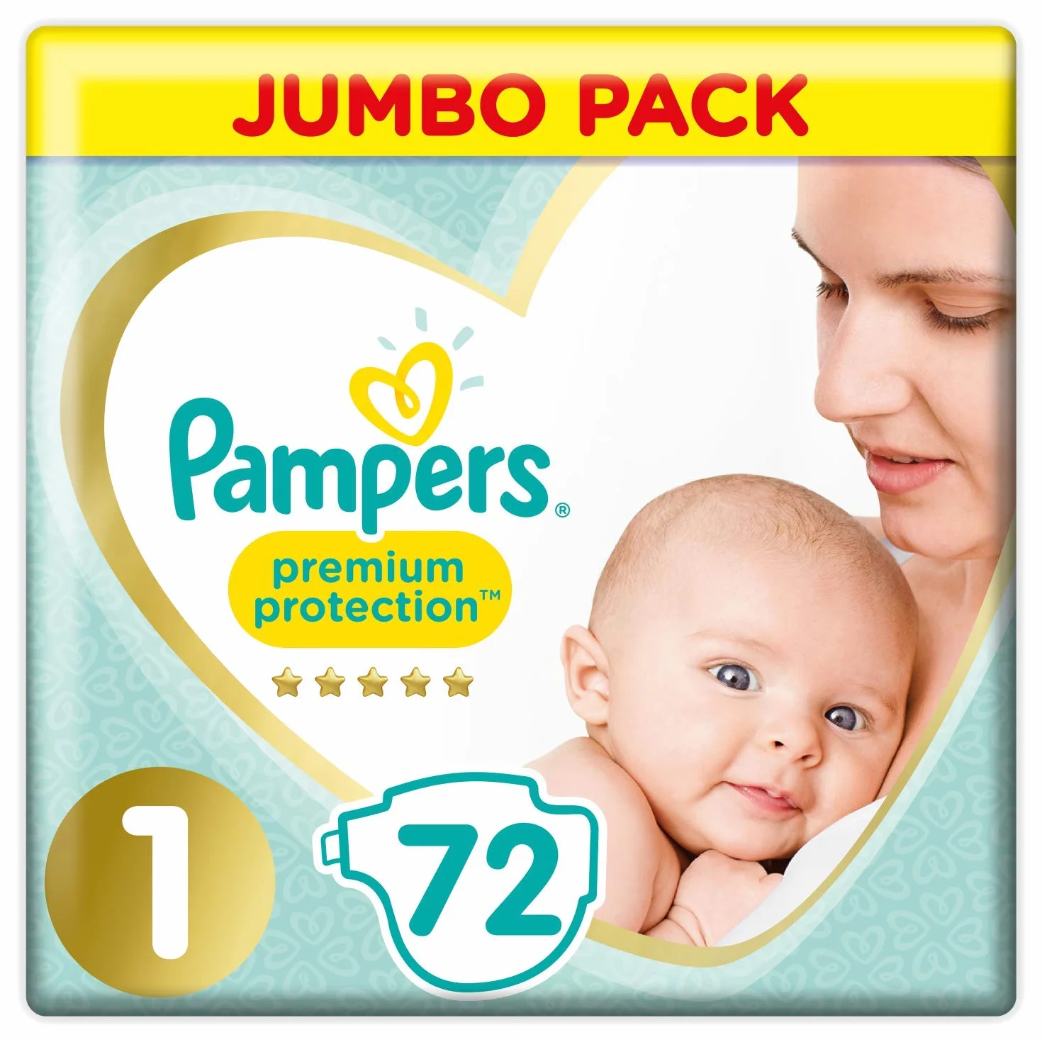Pampers Protection Premium Taille 1 Couches 72 sztuk 2-5 kg