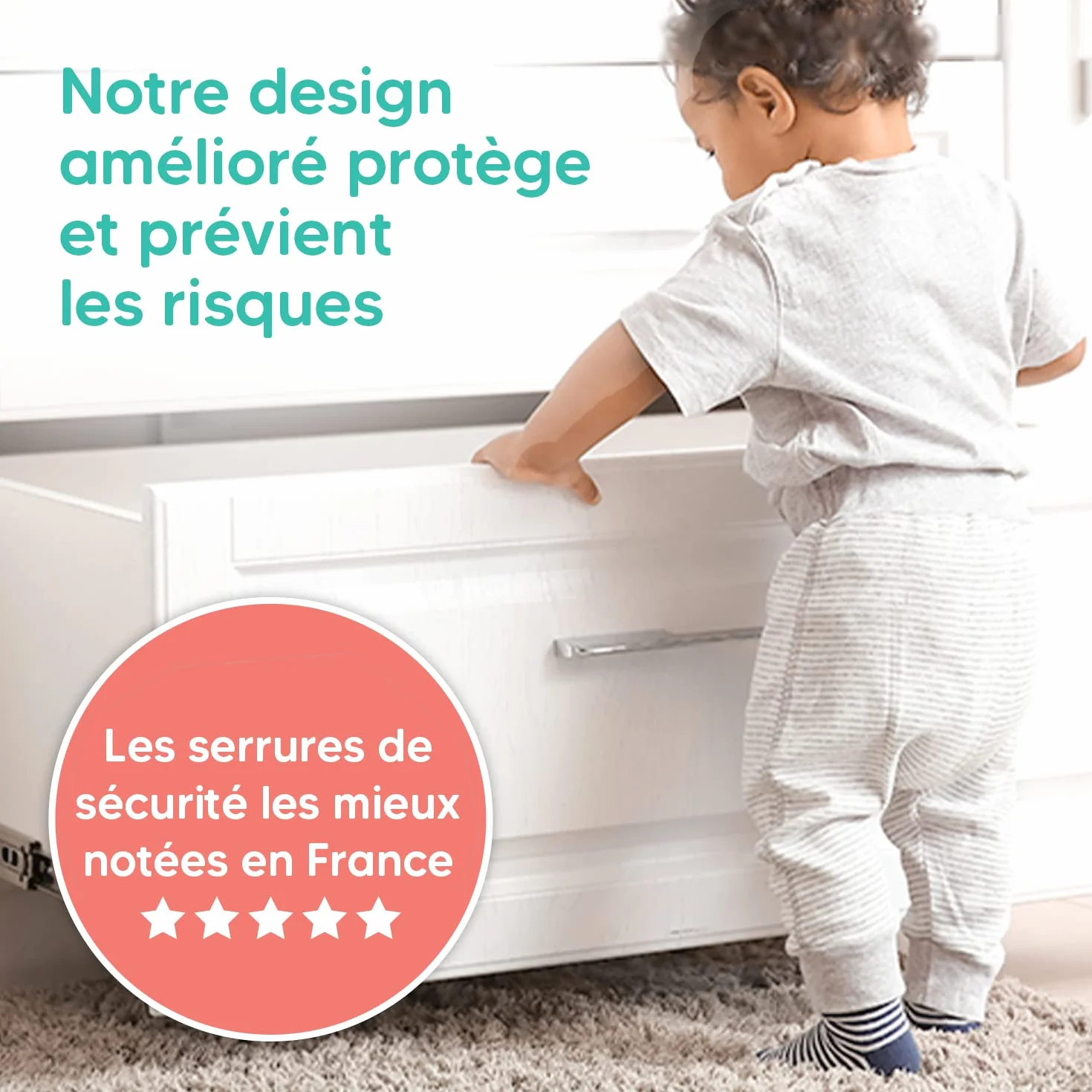 Aycorn Verrous Magnétiques de Sécurité pour Bébés, 10 loquets et 2 clés, Bloque Porte Placard