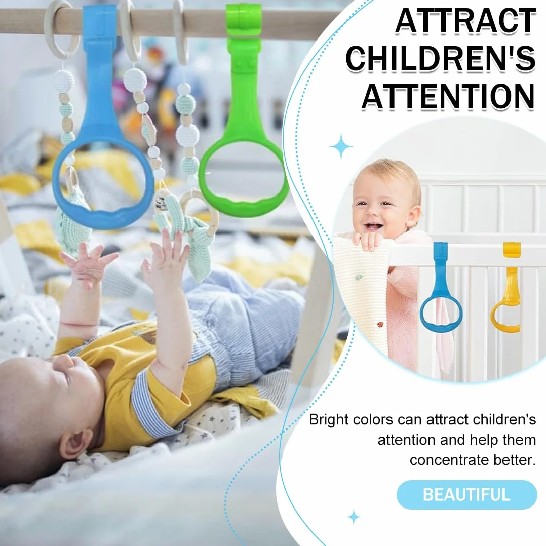 Anneau de Berceau 4 Pièces Anneau de Lit Bébé Multicolore Anneaux pour Lit Bébé et Parc