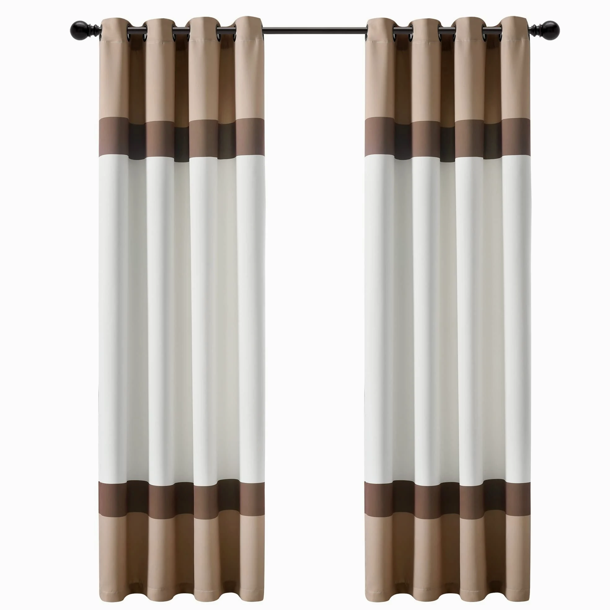 Lush Decor Alexander Paire de Rideaux de fenêtre filtrant la lumière, 213,4 cm (L) x 132,1 cm (l) - Neutre