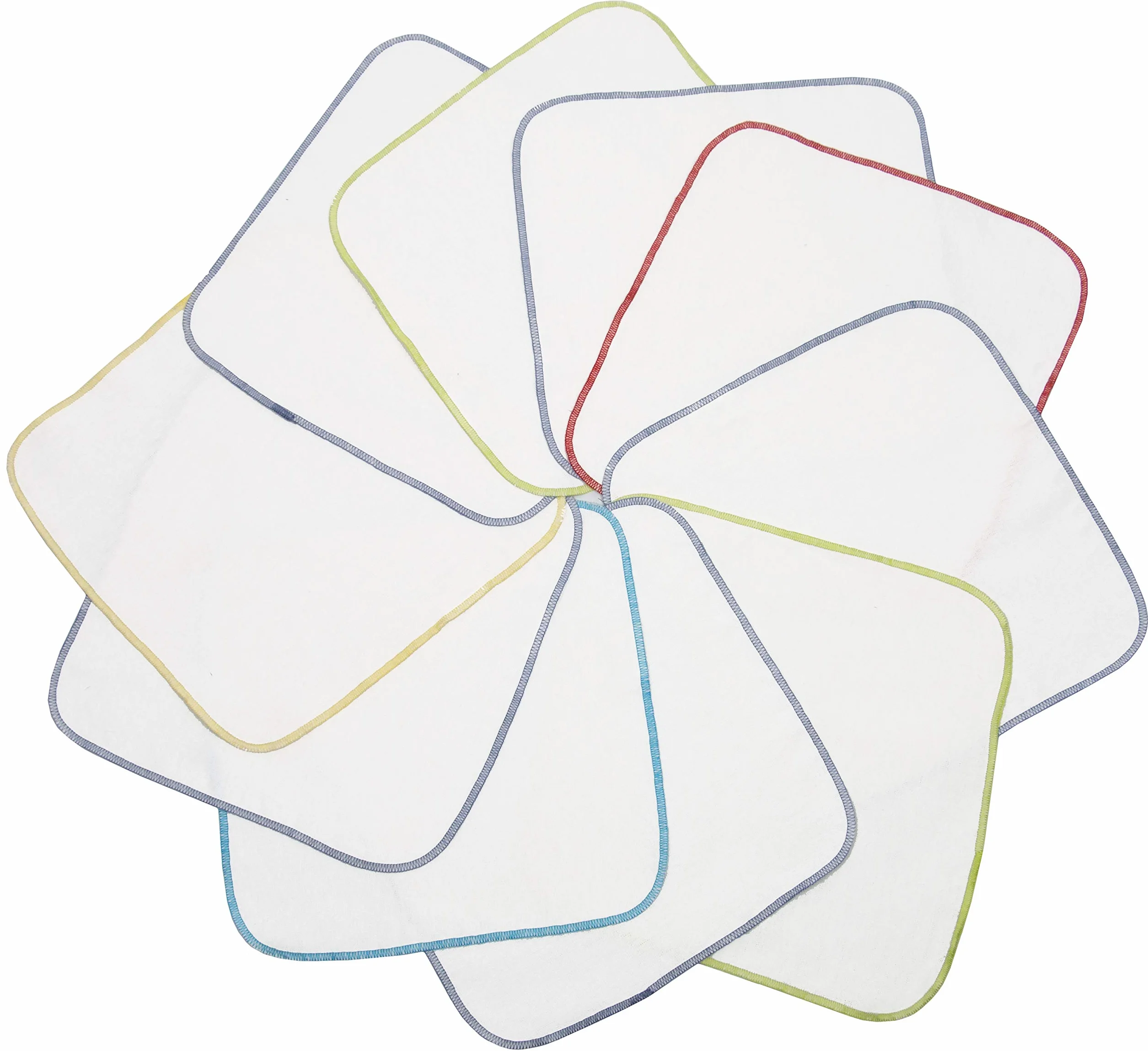 ZOLLNER Set de 10 Chiffons de flanelle 25x25 cm Blanc Coton