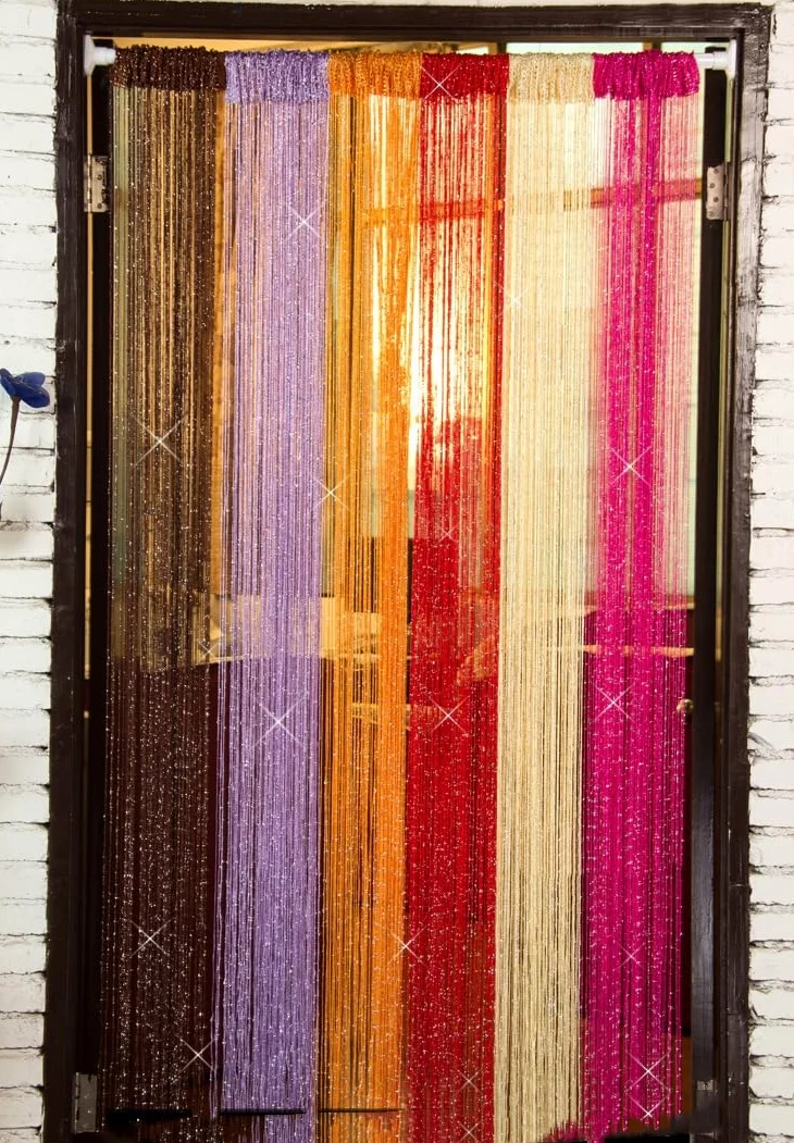 1 pièce Rideau à fils Rideau Rideau décoratif 300 x 300 cm Rideau de porte Rideau d'arrière-plan Rideau à corde Séparateur de pièce Rideau de porte Rideau à fils Rideau pour protection contre