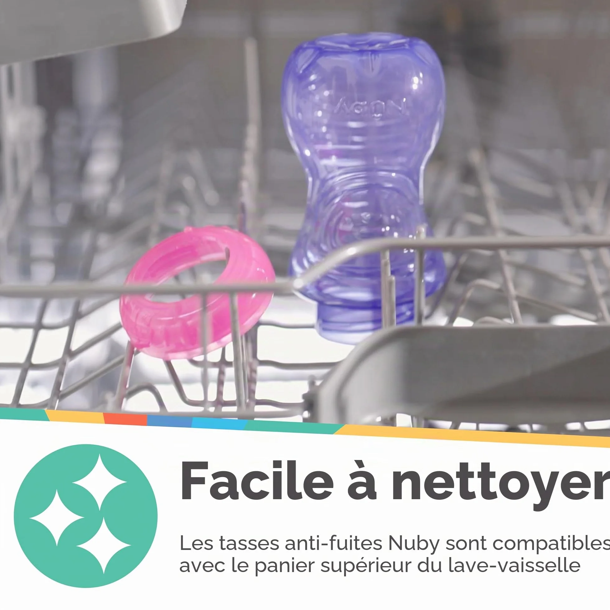 Nuby Tasse anti-fuite avec Paille Flexible 300ml 3 pack 12+ Mois