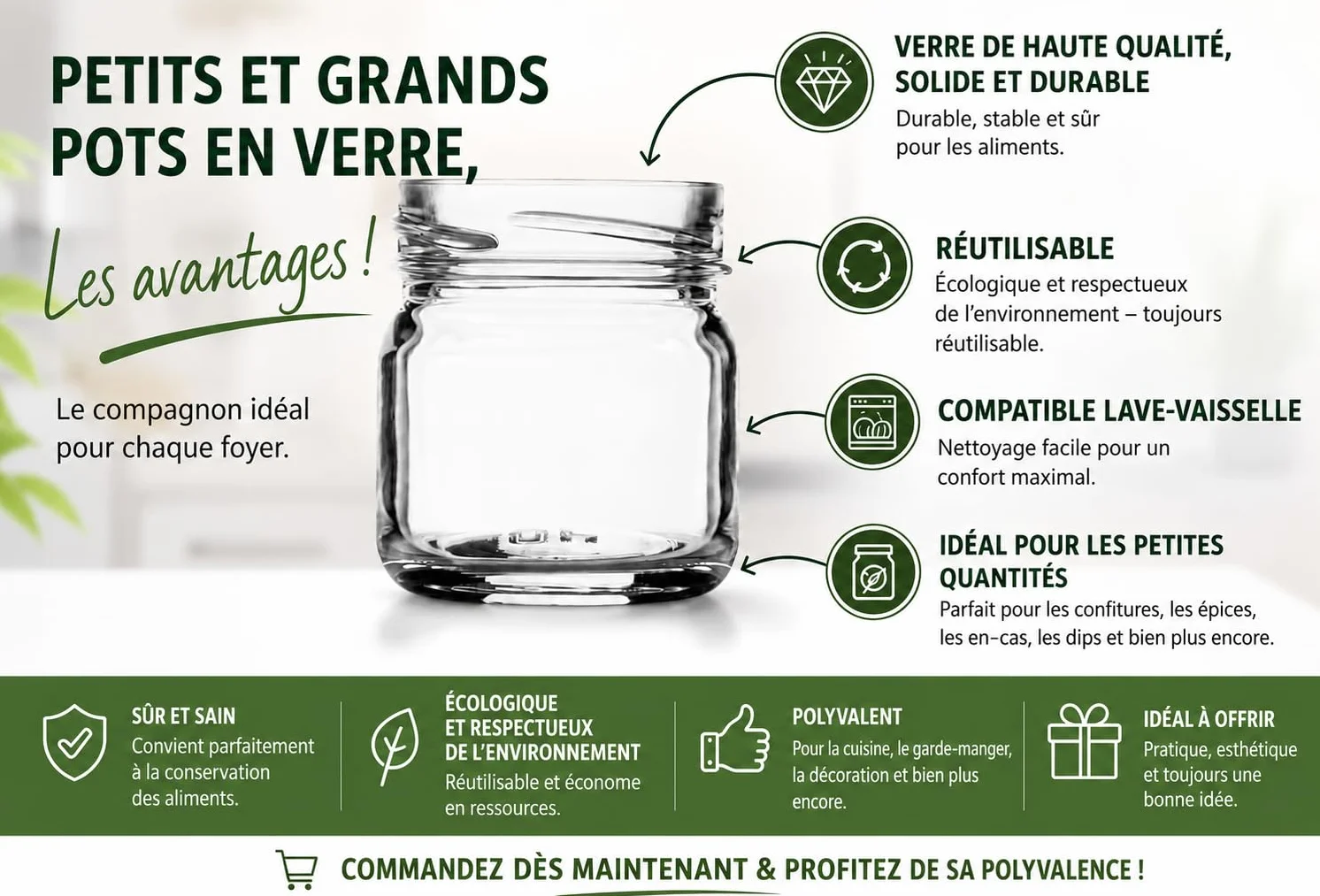 Mini Pots en Verre 40 ml à Épices avec Couvercle à Visser, Lot de 100 Bocaux Ronds à Confiture et Miel (Couvercles Dorés)